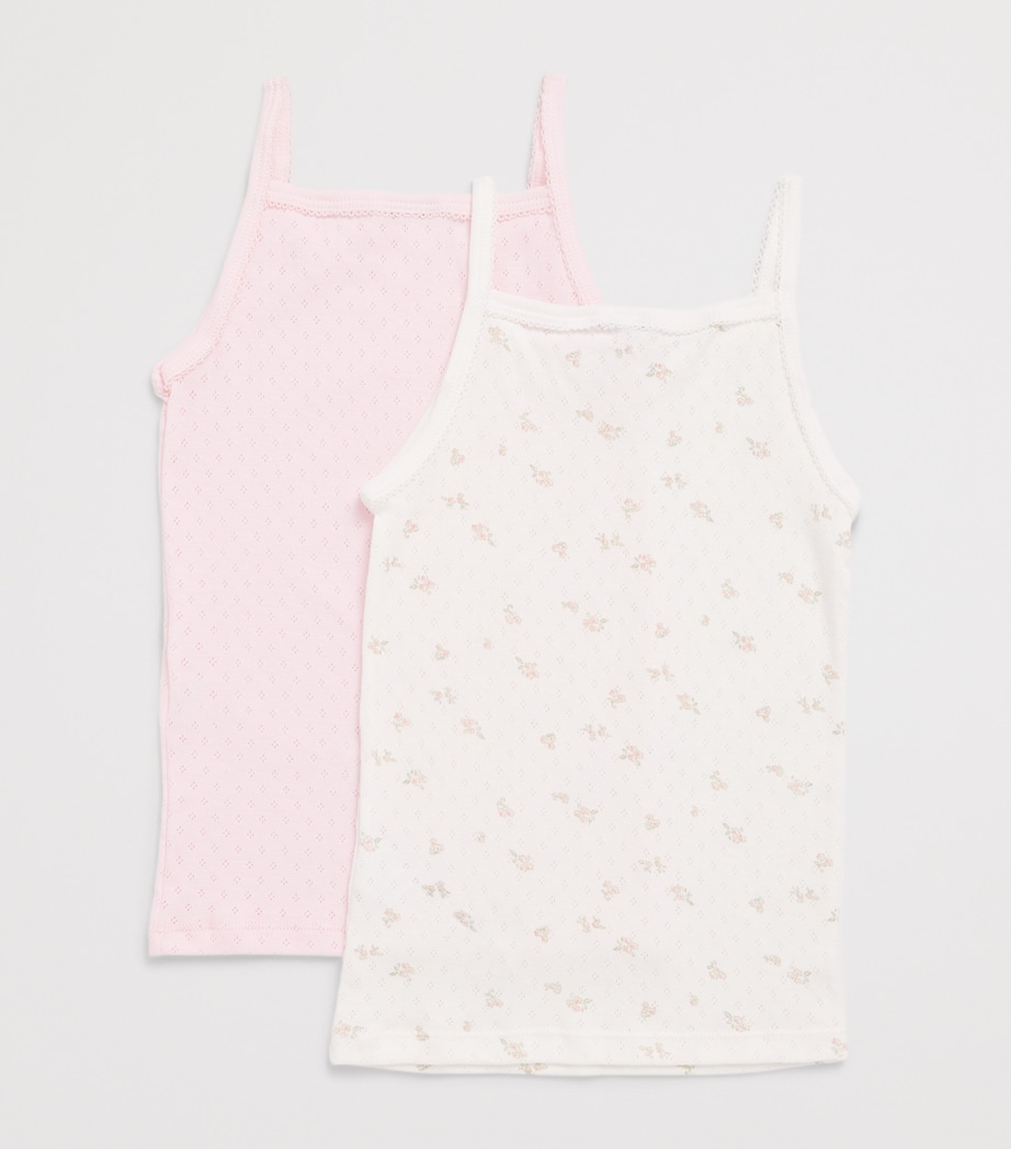Petit Bateau Set of 2 Cotton Pointelle Cami Tops (4-12 Years) Image 2