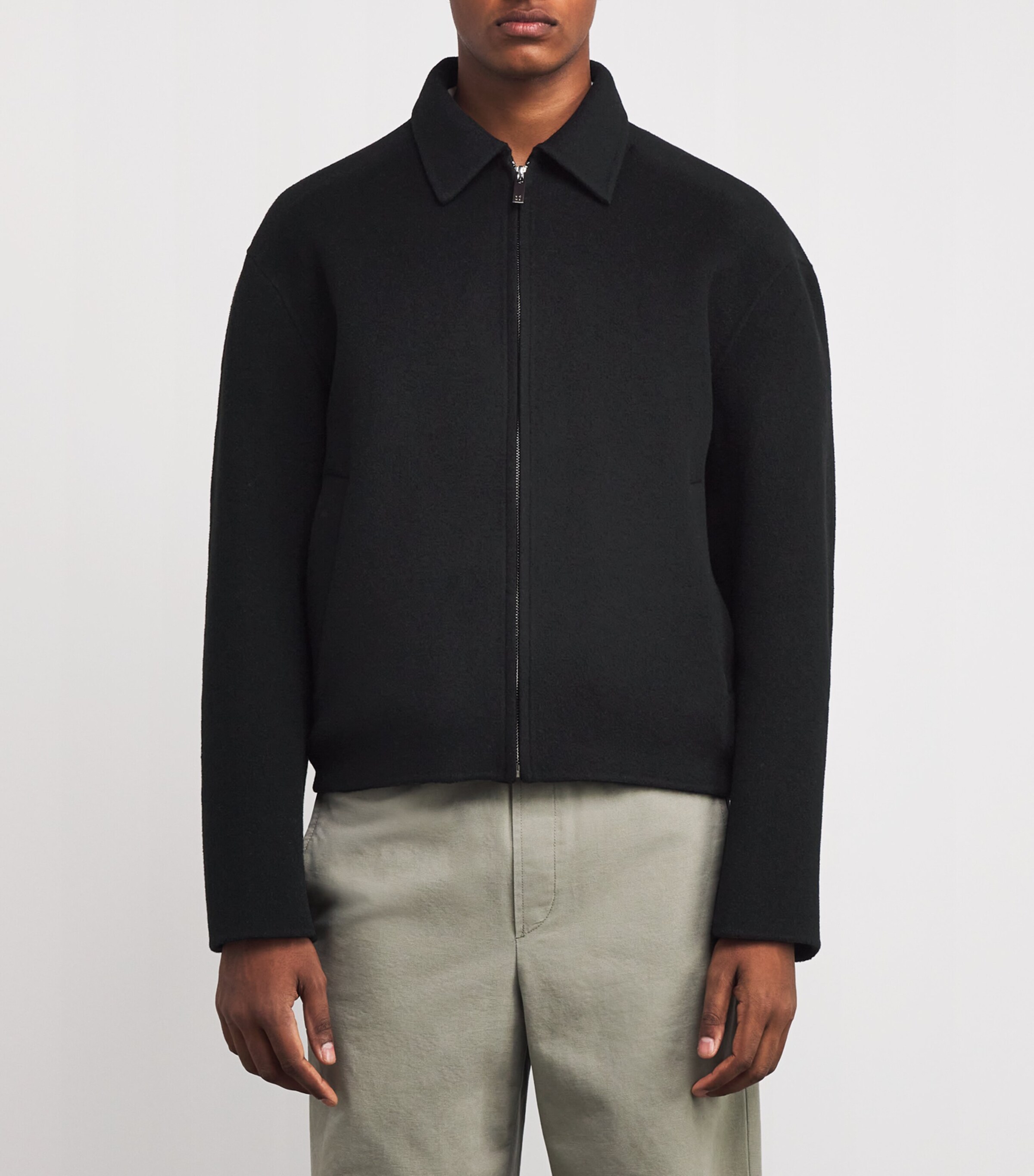Wool Bomber Jacket 001 BLACK Image 3