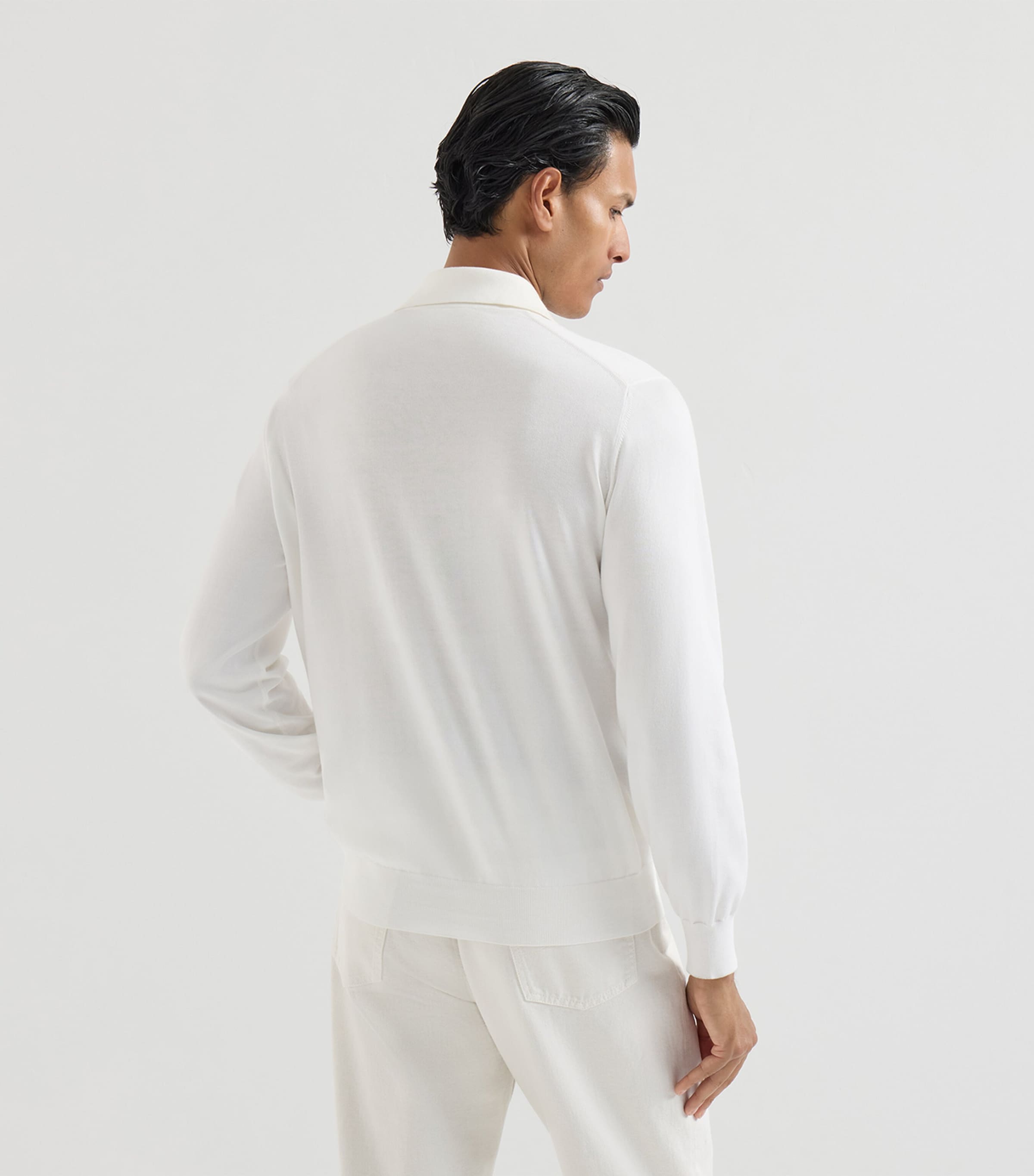 Brunello Cucinelli Mens Cotton Polo Sweater Image 5