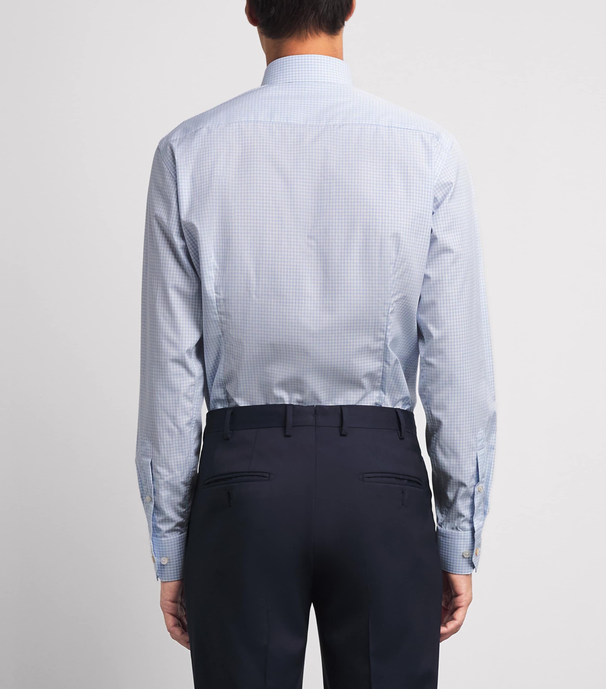 Eton Mens Cotton Slim Fit Shirt Light Blue Image 5