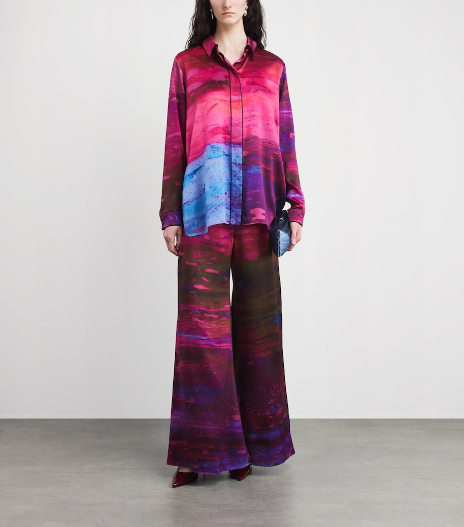 Roksanda Womens Silk Printed Leonara Shirt Brush Cassis/fushcia Image 2