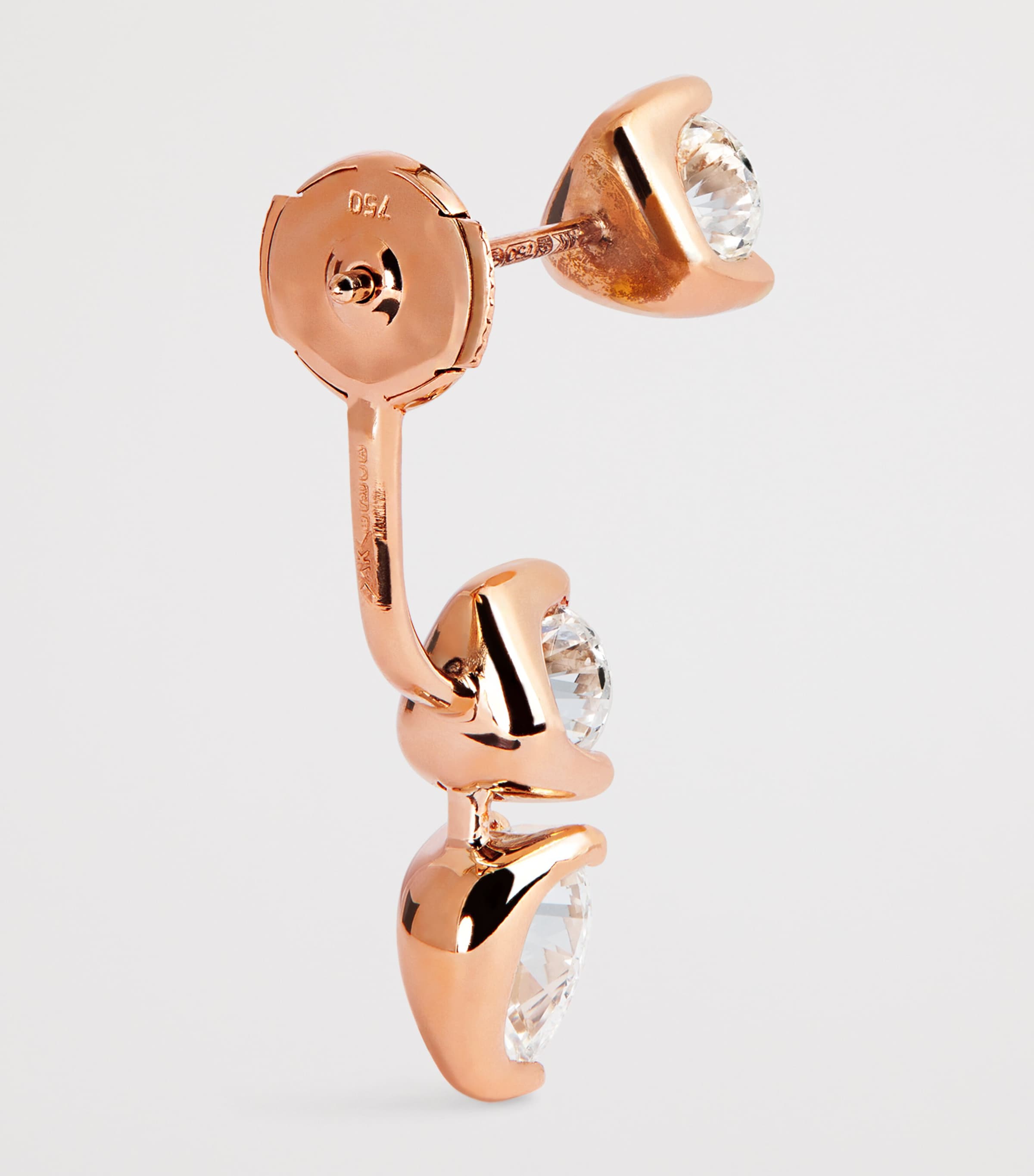 Rose Gold and Diamond Orbit Single Earring ROSE GOLD Image 4