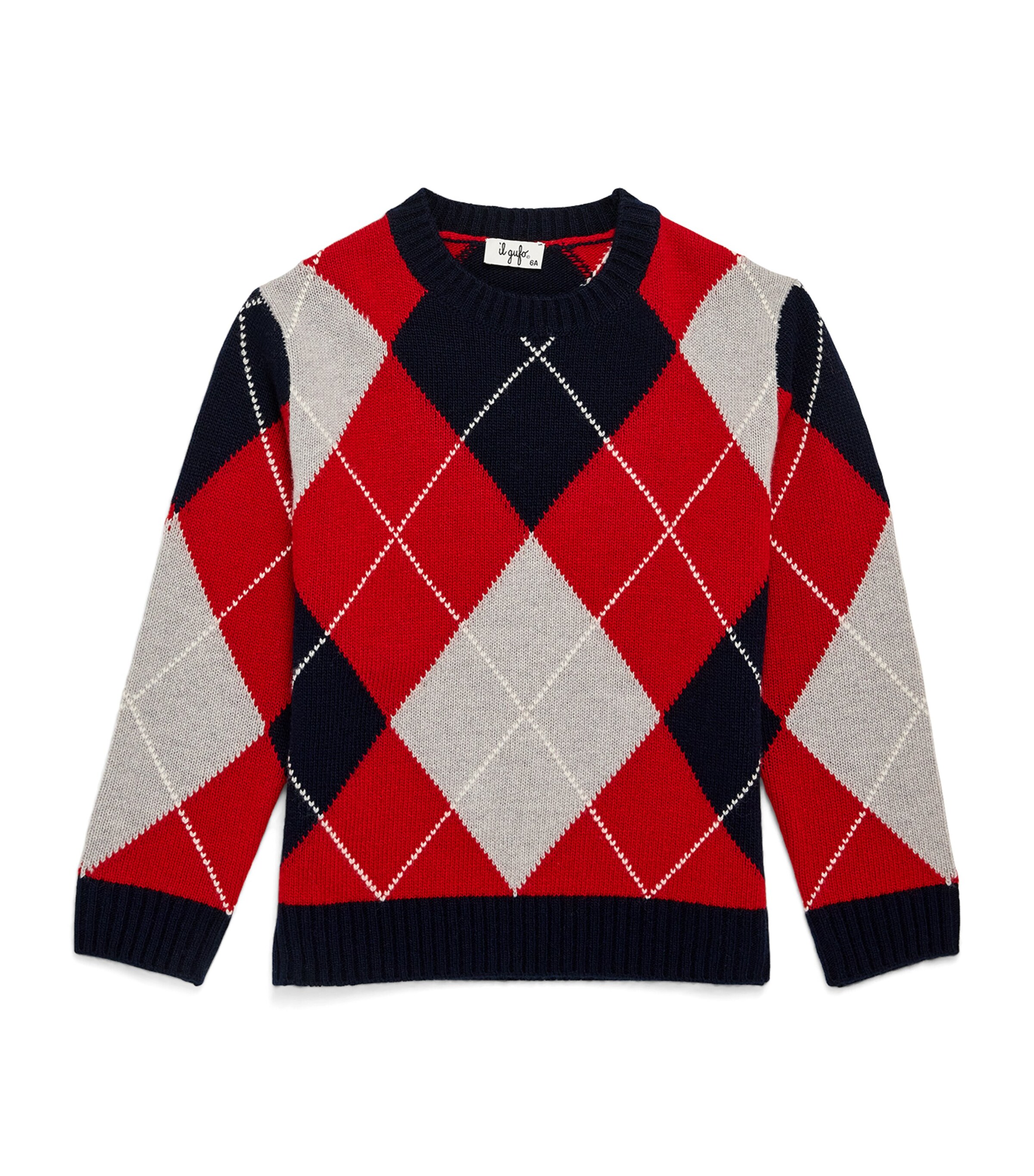 Il Gufo Diamond-pattern Knitted Jumper