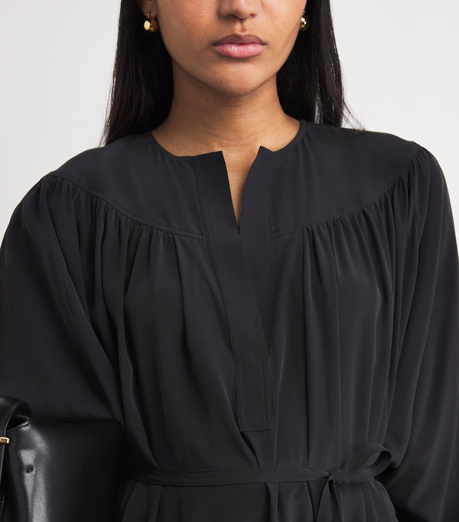 Yves Salomon Womens Silk Crepe Midi Dress Image 3