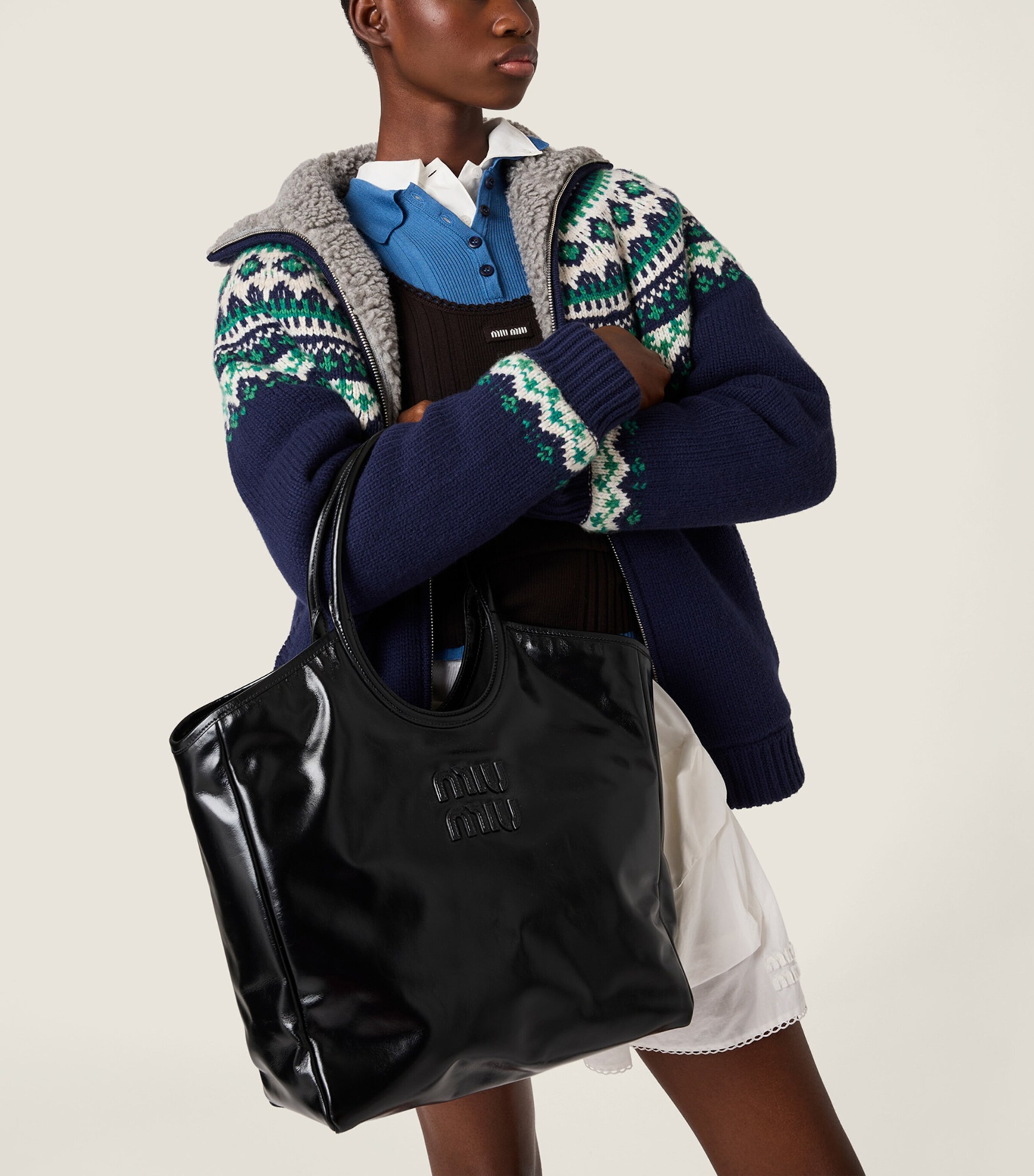 Leather Ivy Top-Handle Bag F0002 Image 5