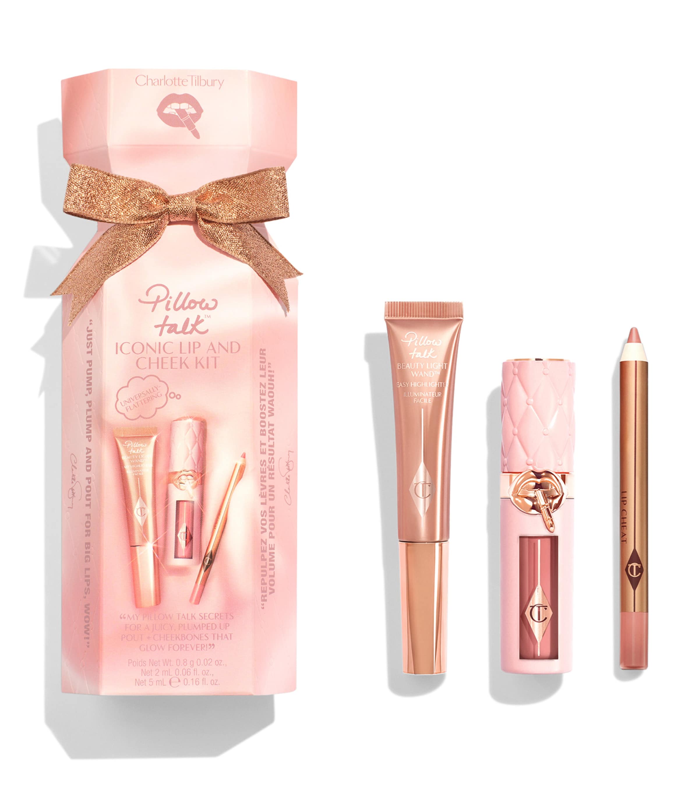 Charlotte Tilbury Lip And Cheek Trio Makeup Gift Set Pillow Talk In Pink