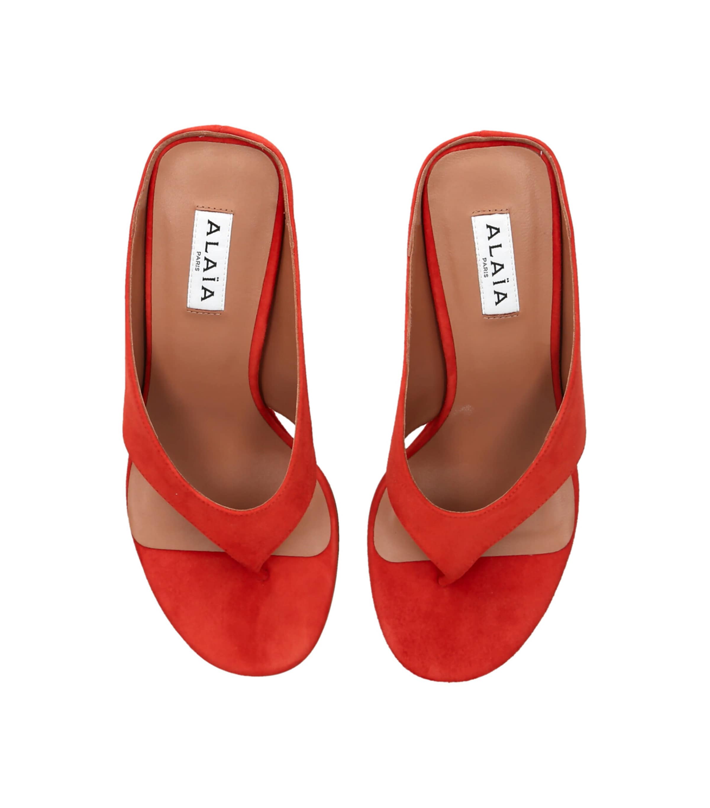 Alaïa Suede Cube Wedge Sandals 75 Orange Image 4
