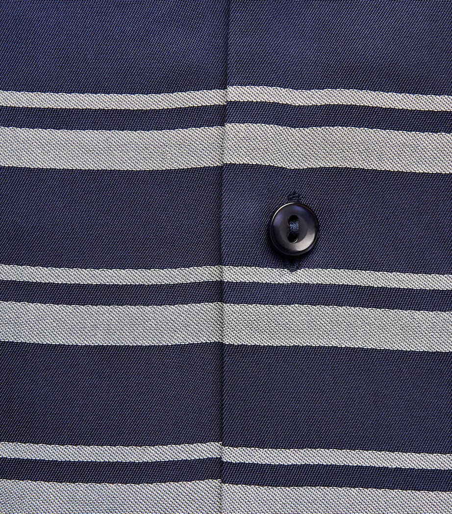 Sandro Paris Mens Stripe Short-Sleeve Shirt Navy Blue Image 6