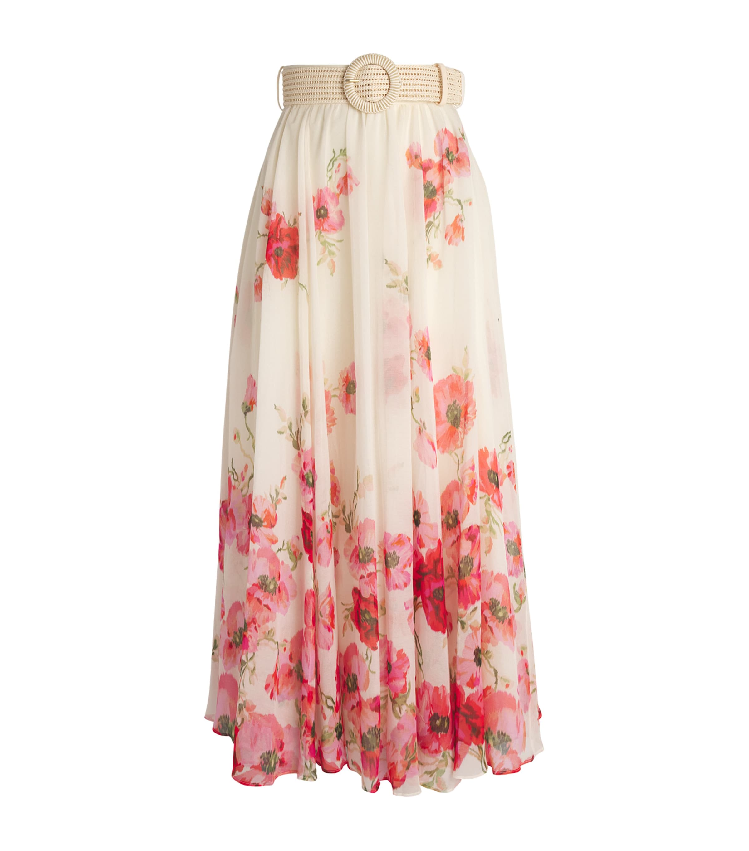 Zimmermann Lightburst Floral Cotton And Silk Maxi Skirt
