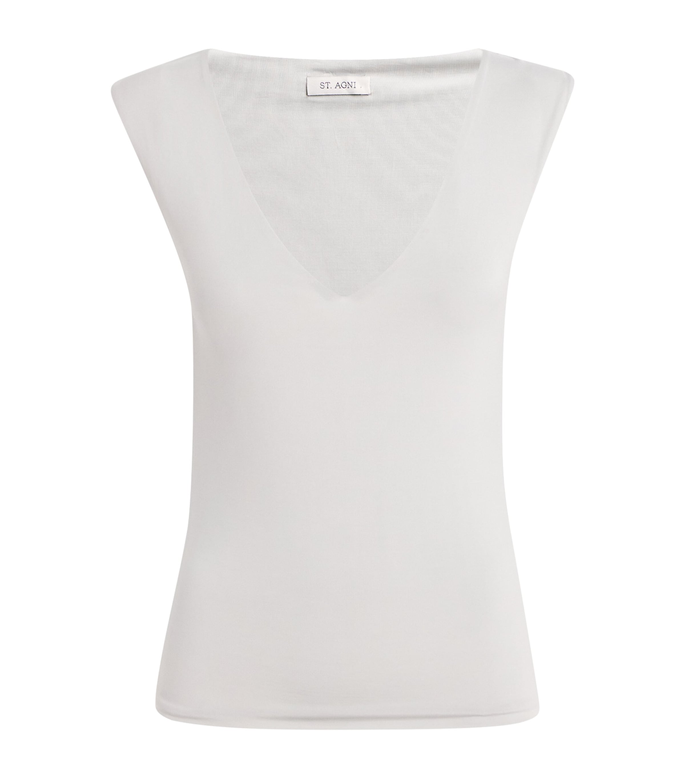 St Agni 90s V-neck Top In Silver