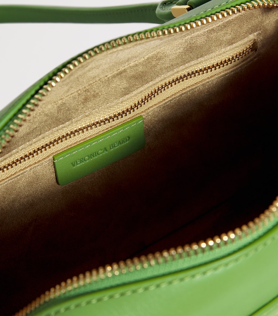 Veronica Beard Leather Boxy Shoulder Bag Lemongrass Image 4