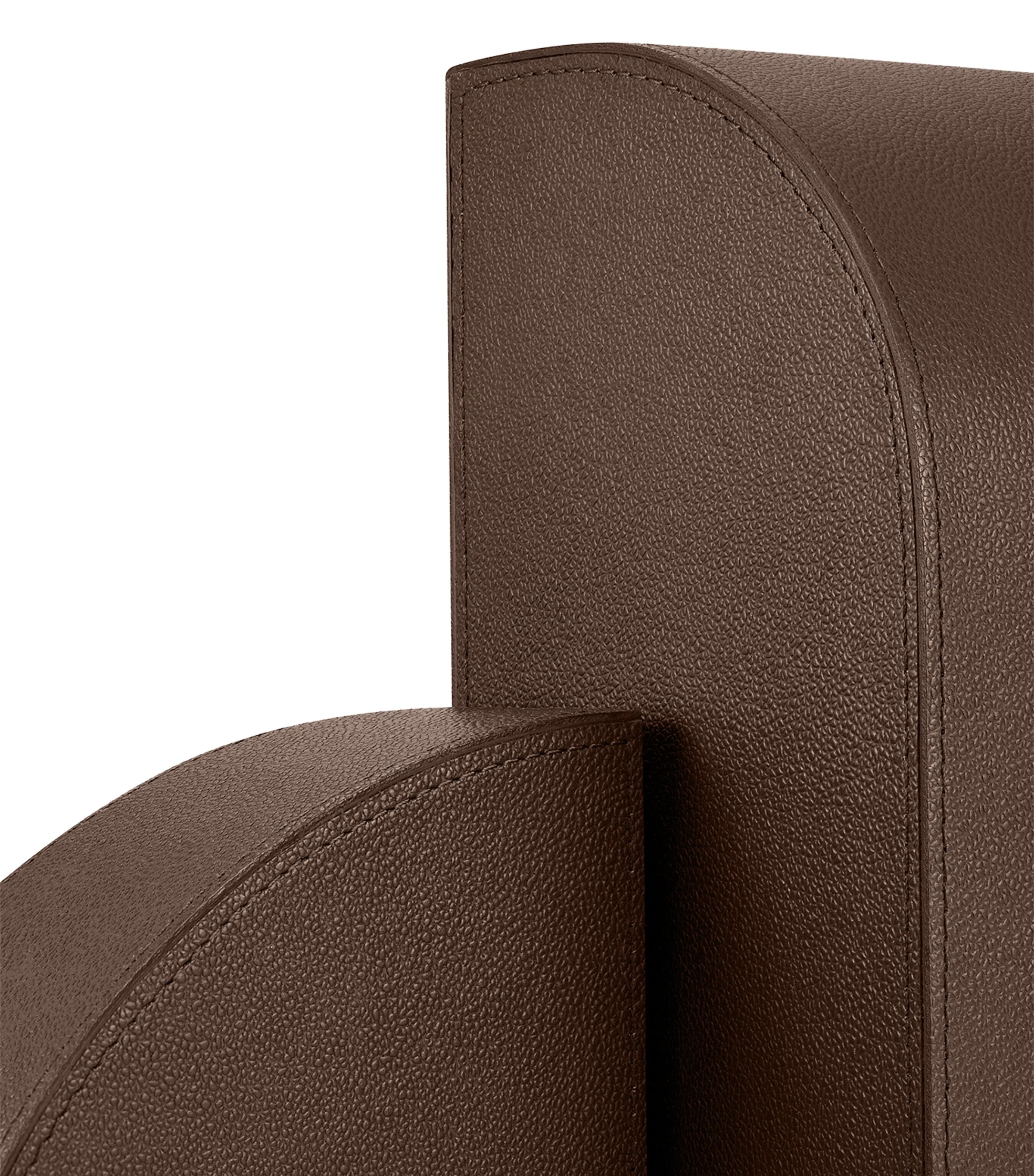 Leather Left Cubist Bookend DARK BROWN Image 7
