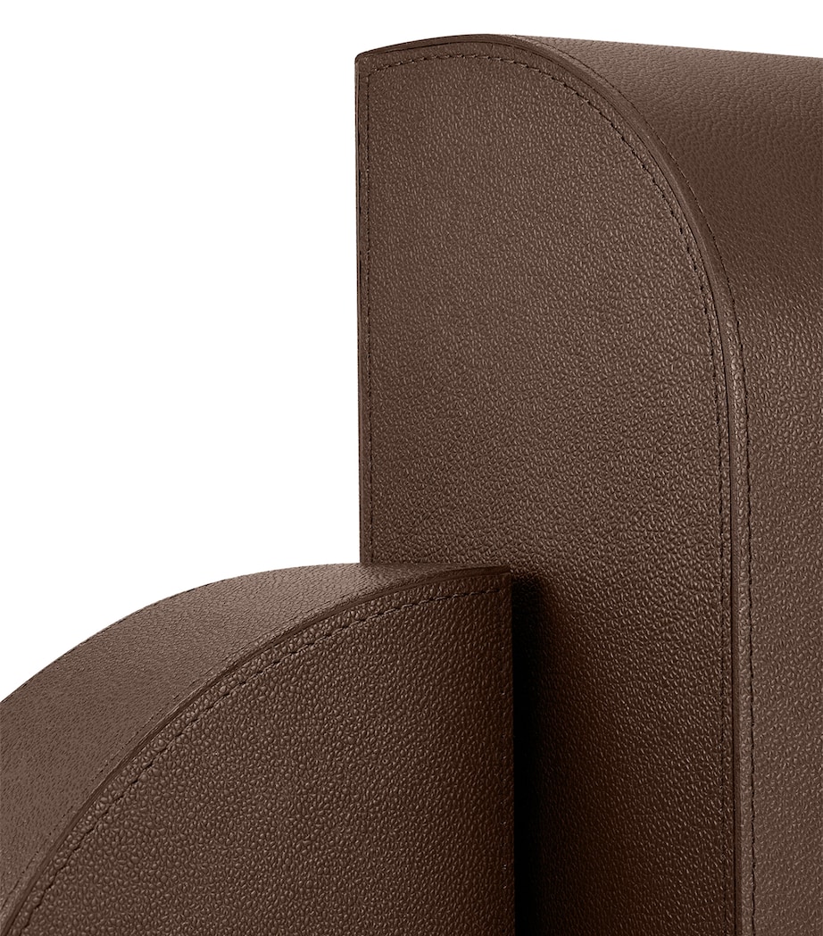 Leather Left Cubist Bookend DARK BROWN Image 7