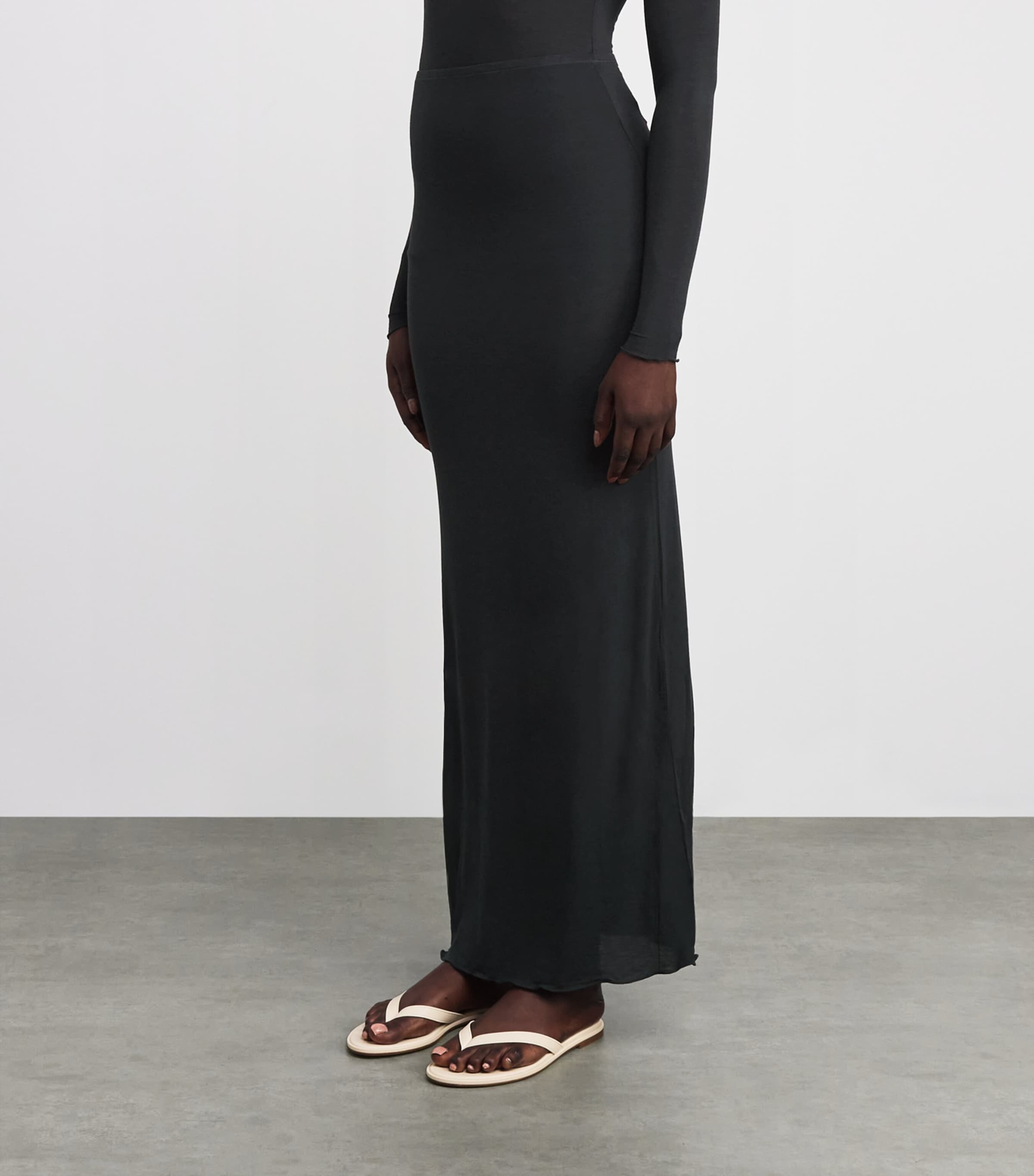 Sheer Modal Maxi Skirt ONYX Image 3