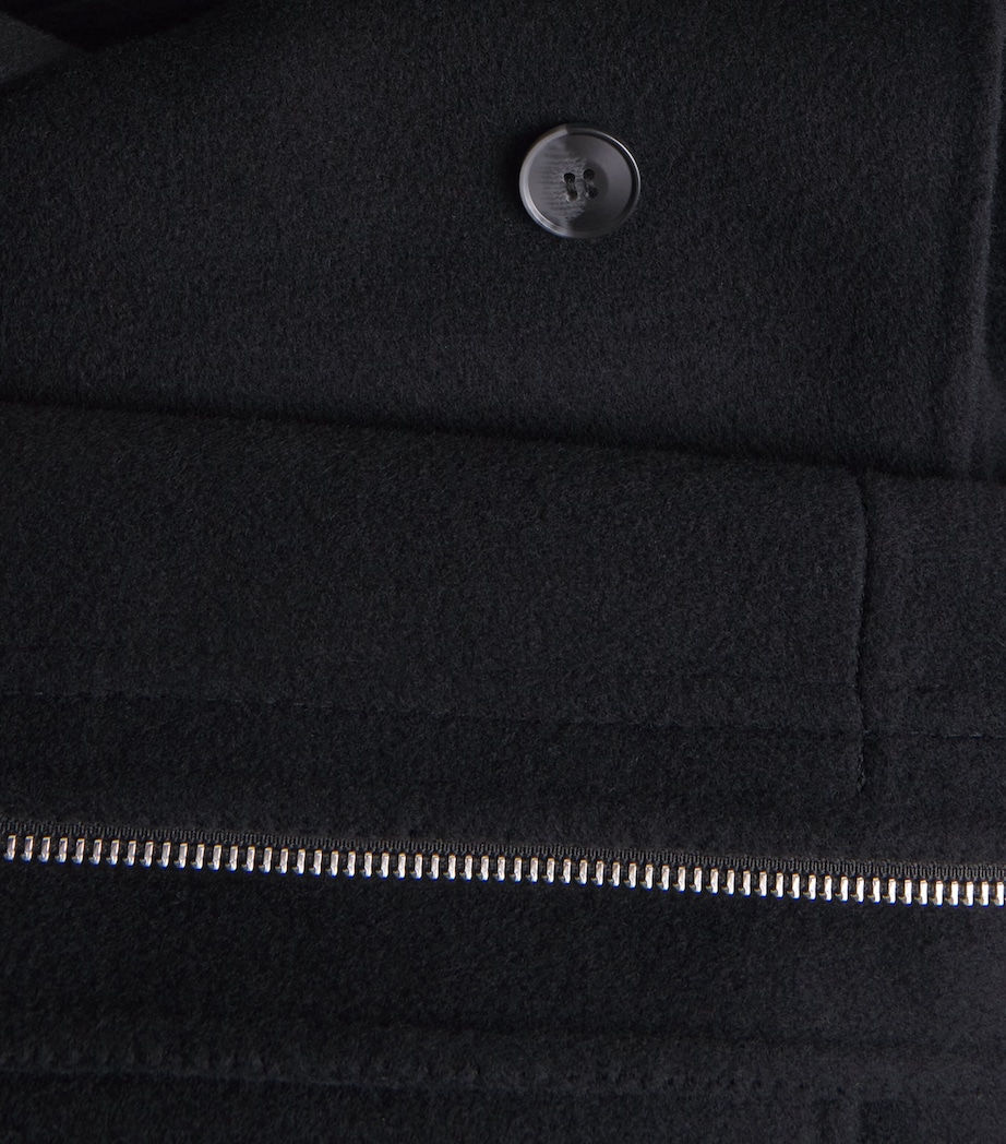 Virgin Wool A-Line Coat BLACK Image 5
