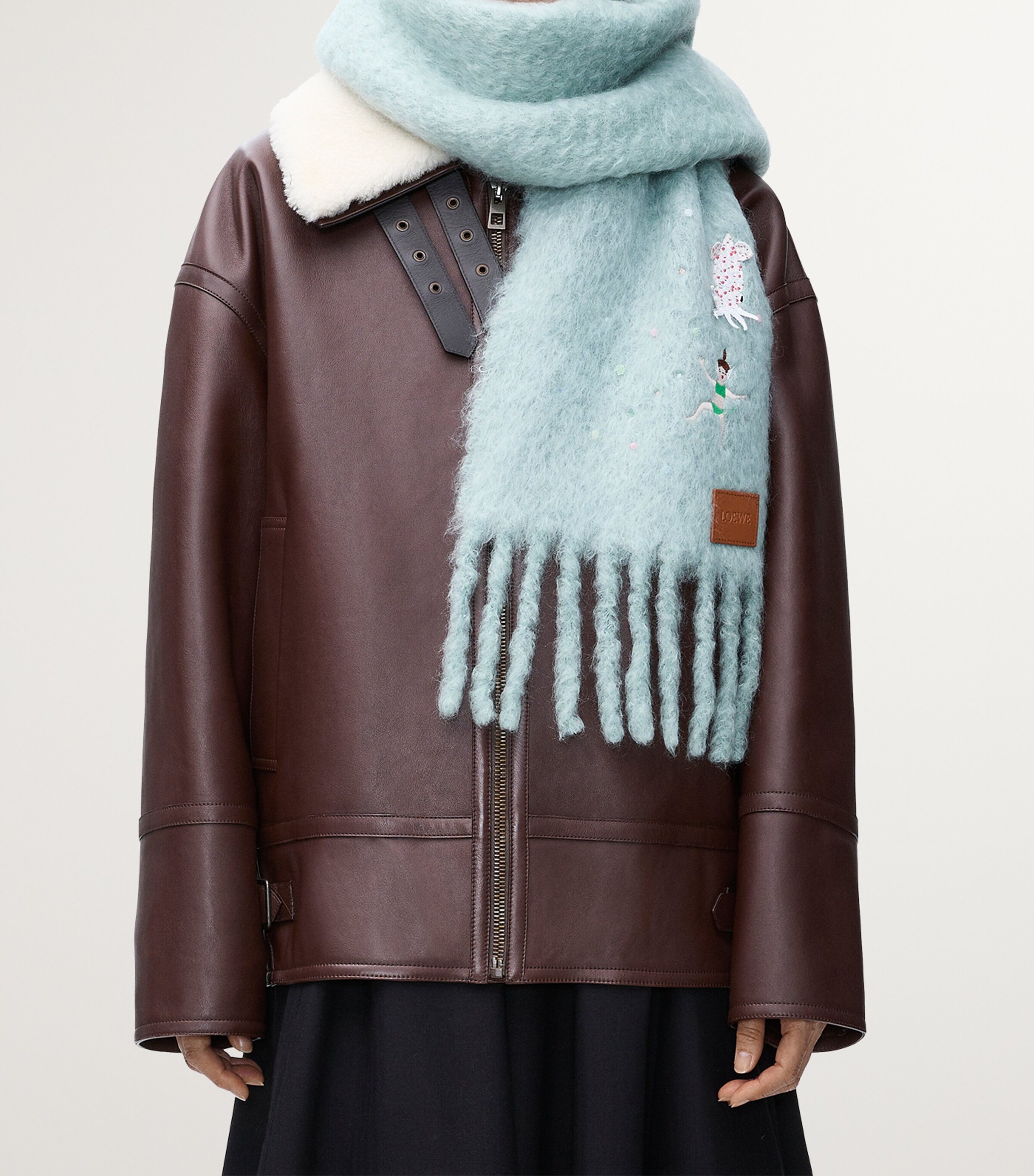 LOEWE Blue x Suna Fujita Mohair-Blend Squid Scarf | Harrods IT