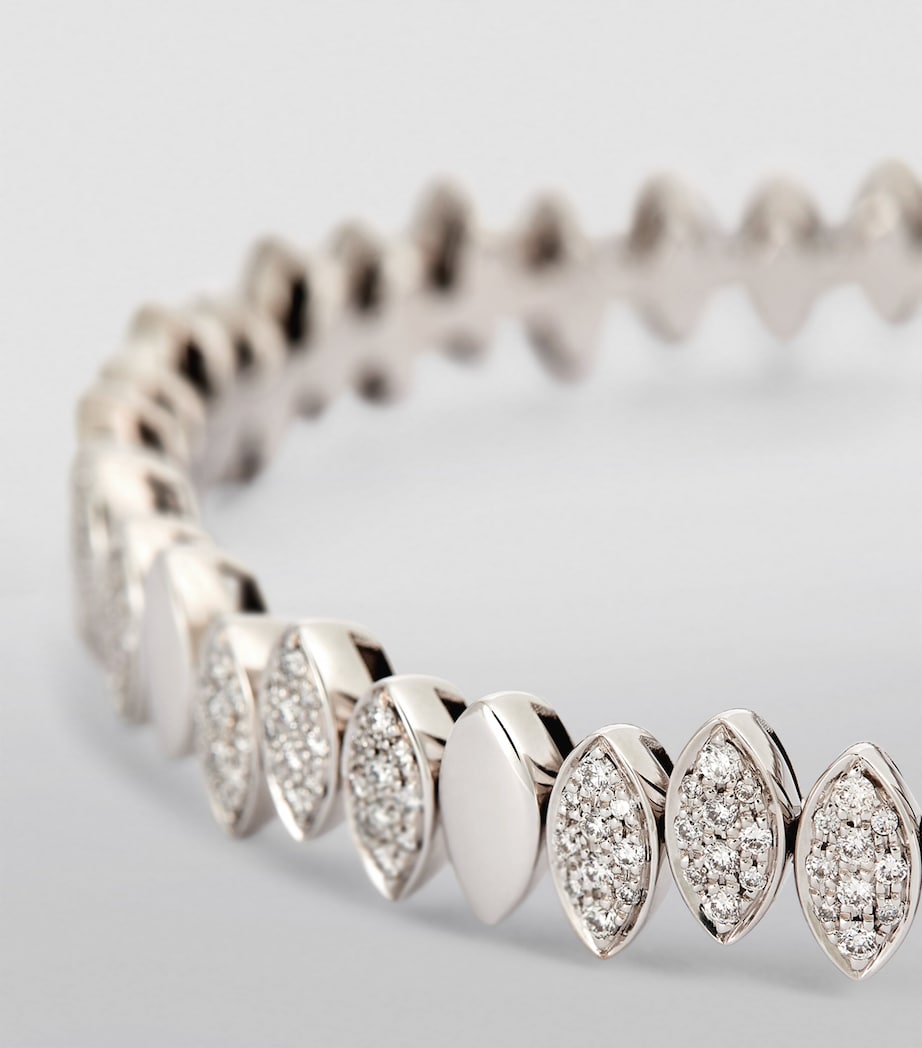 White Gold and Diamond Navette Bangle WHITE GOLD Image 3