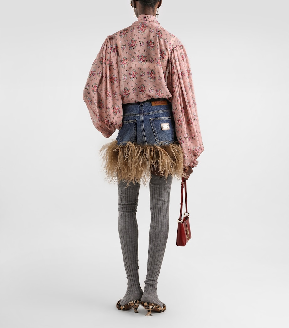 Dolce&Gabbana Womens Silk Floral Pussybow Blouse Mazz Image 3