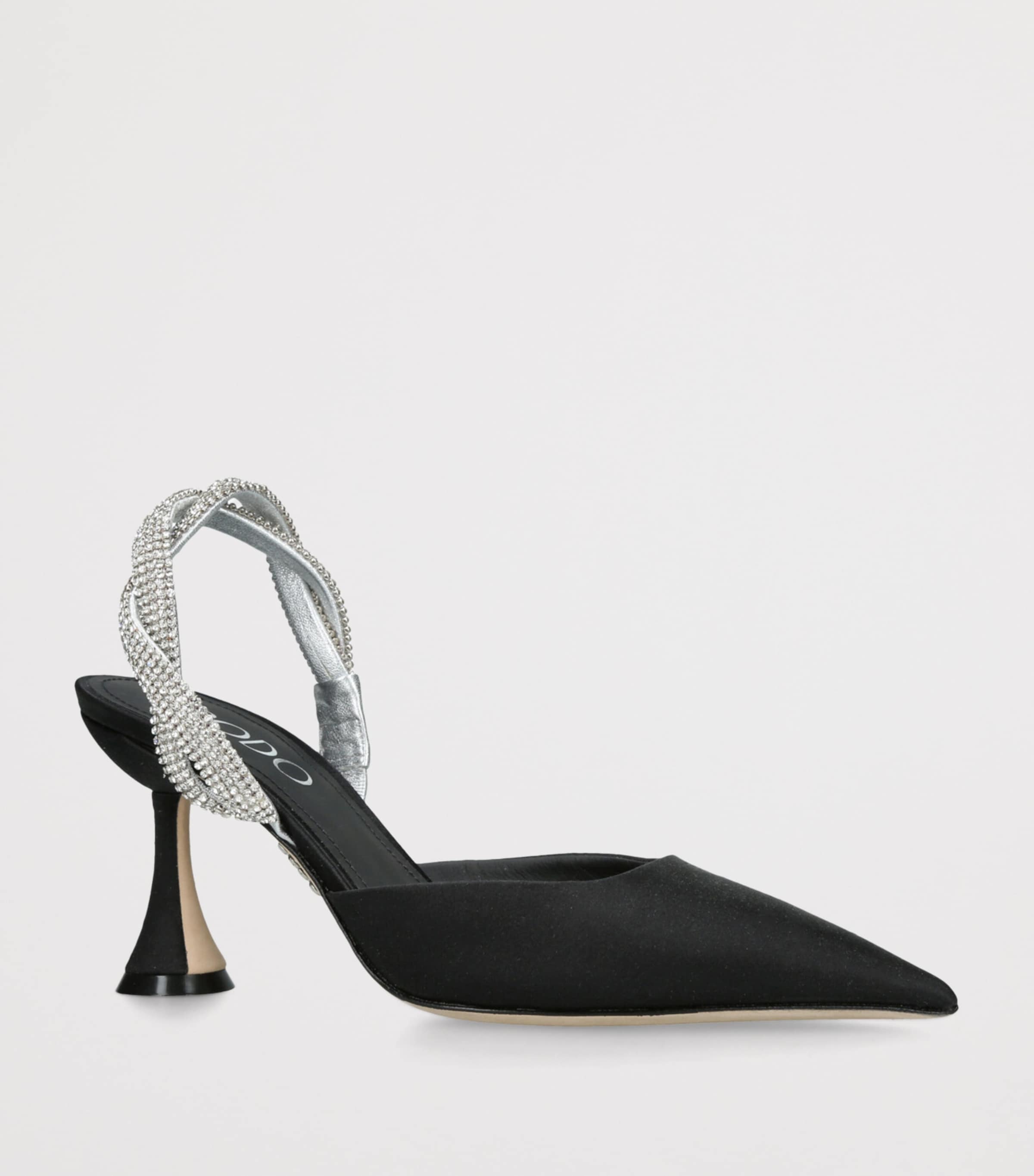 Rodo Satin Embellished Lia Slingback Pumps 80 Black/comb Image 3