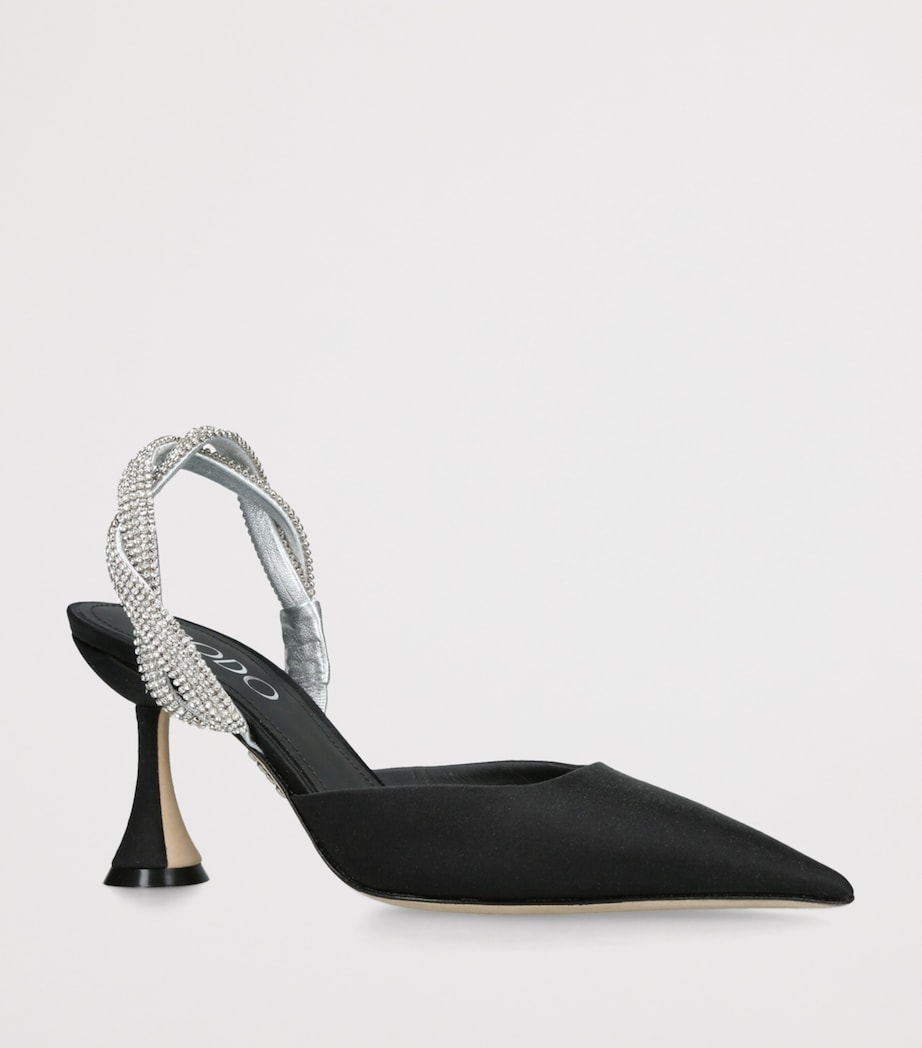 Rodo Satin Embellished Lia Slingback Pumps 80 Black/comb Image 3