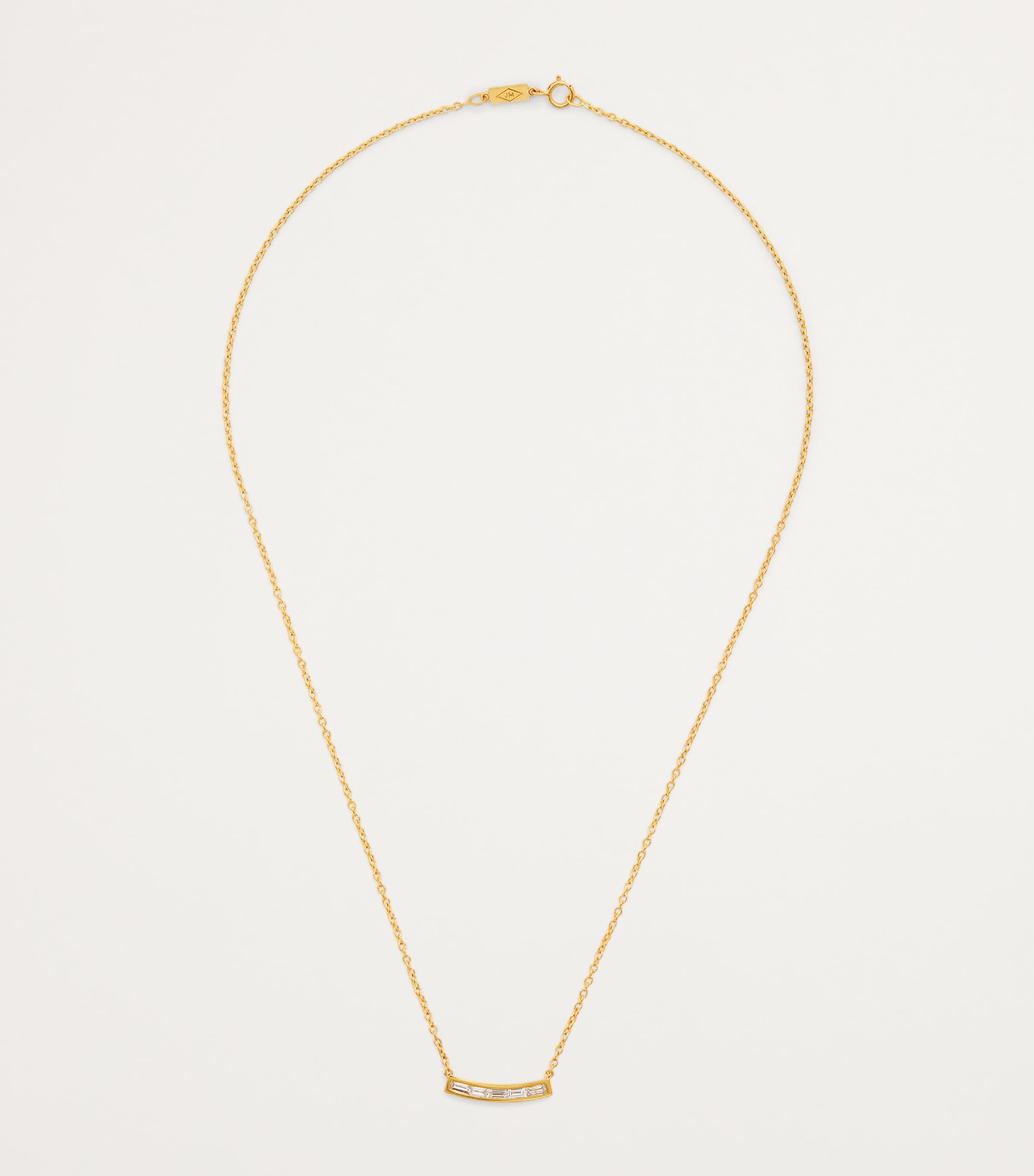 Yellow Gold and Baguette Diamond Necklace YELLOW GOLD Image 3