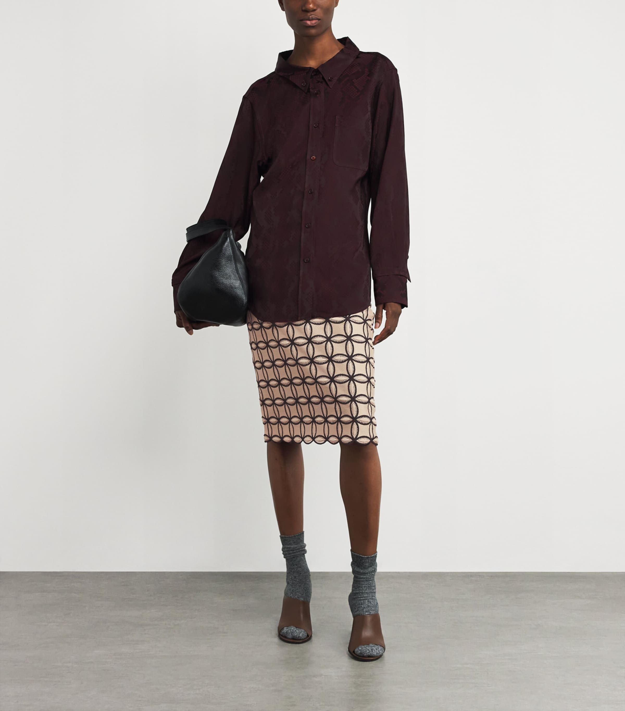 Deco Midi Skirt DBLK BLACK HONEY Image 2