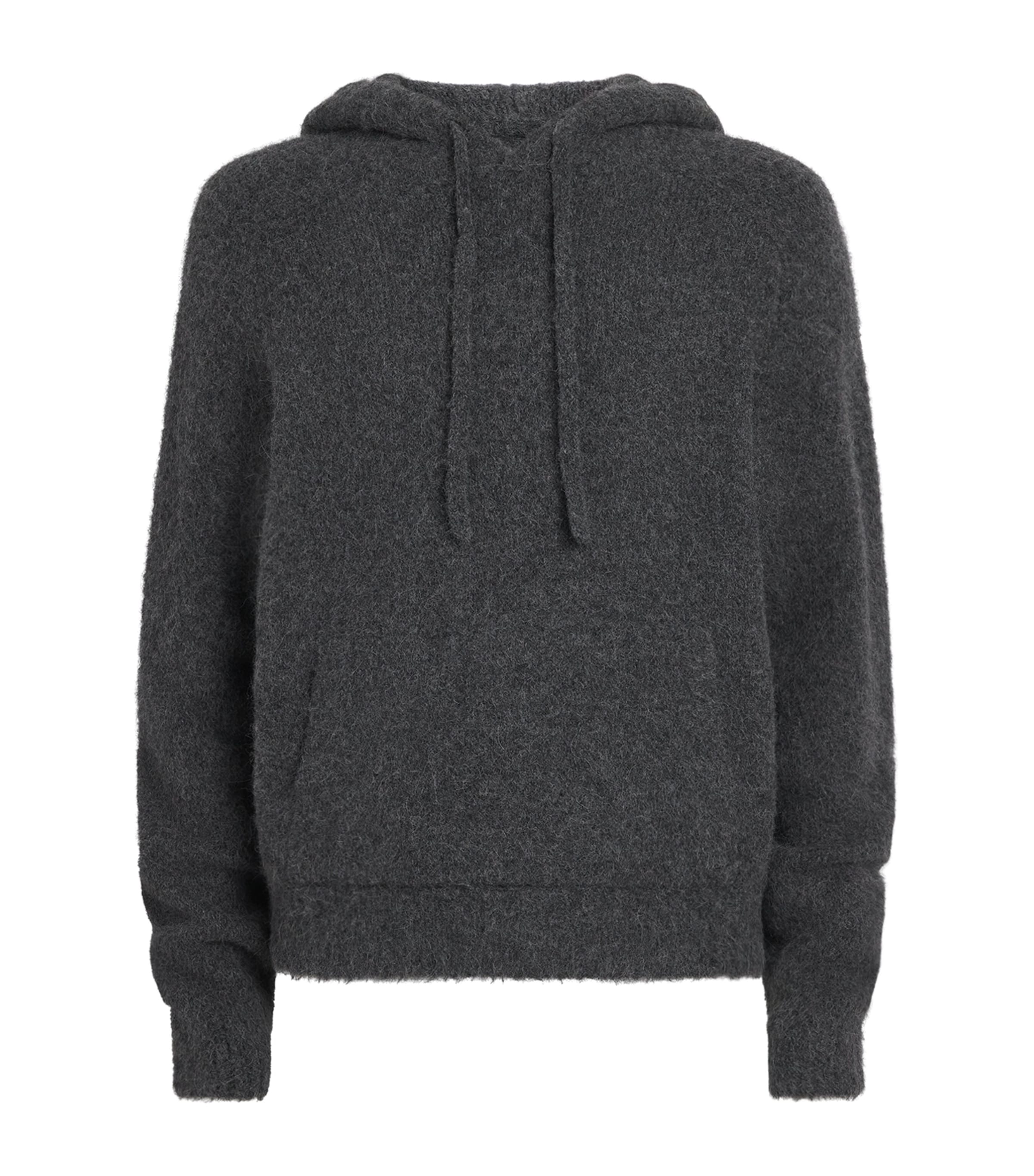 Samsøe Samsøe Mens Alpaca-Blend Sajob Hoodie Dark Grey Mel. Image 1