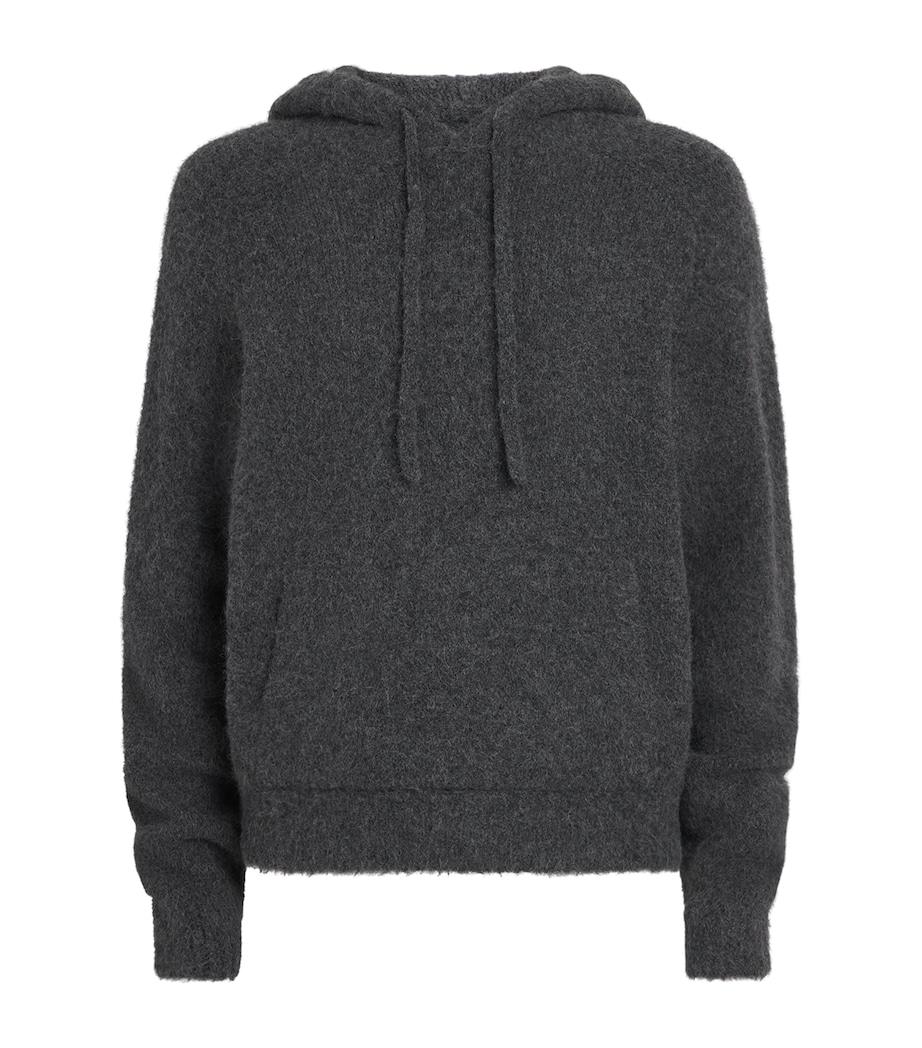 Samsøe Samsøe Mens Alpaca-Blend Sajob Hoodie Dark Grey Mel. Image 1