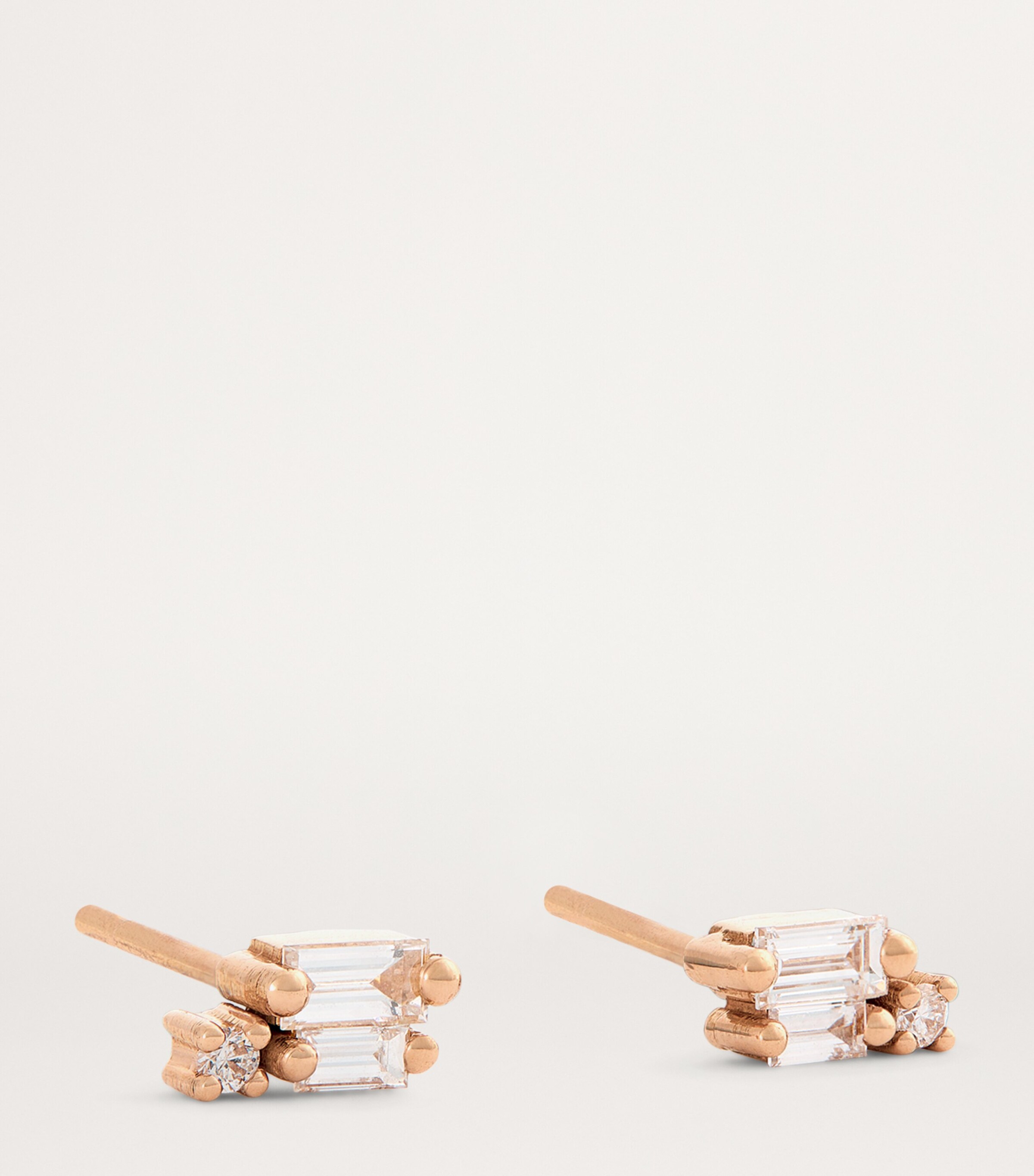 Mini Rose Gold and Diamond Bold Burst Earrings 18K RG/WD Image 5