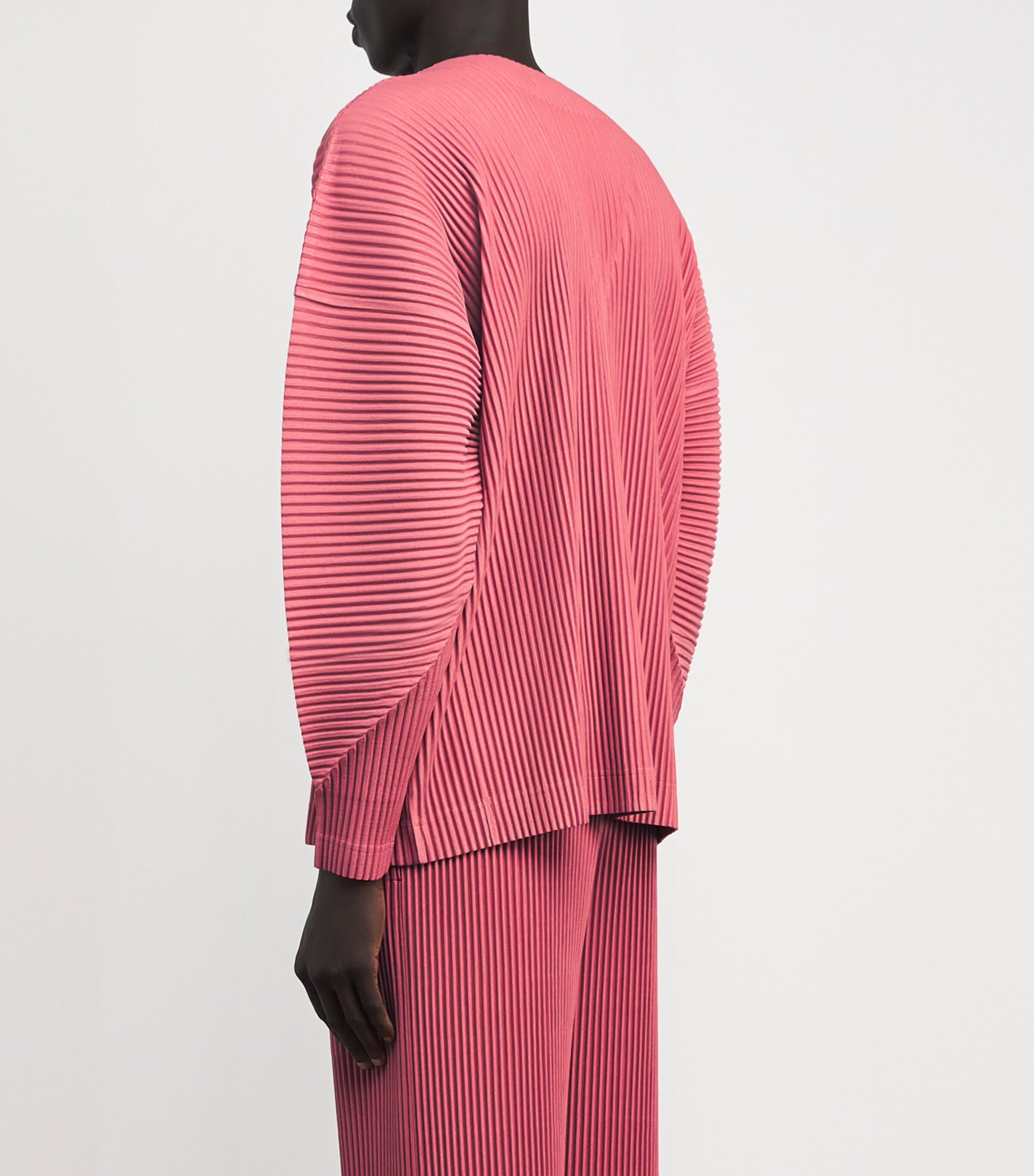 Homme Plissé Issey Miyake Mens Pleated Cardigan Dusky Red Image 4