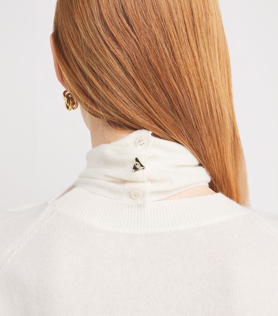 Wool-Cashmere Wrap Sweater 115 IVORY Image 6