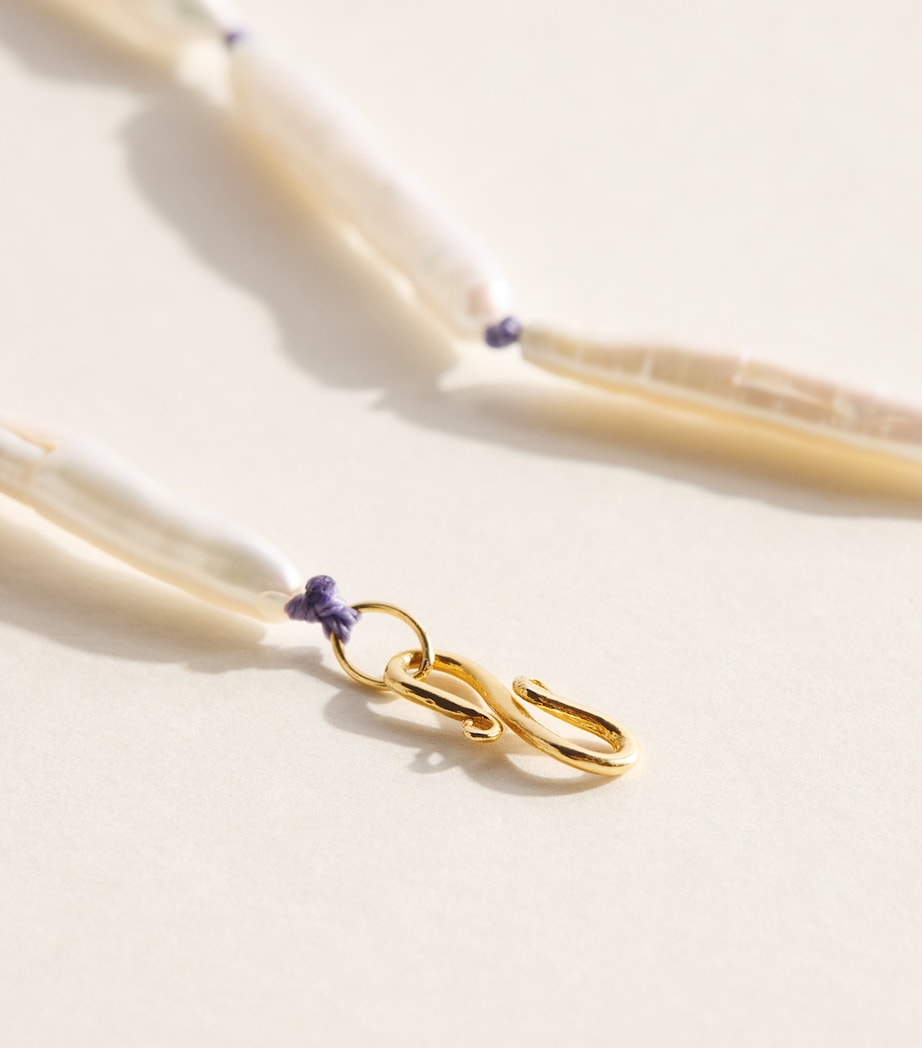 Hermina Athens Beaded Pearl Necklace Lilac Image 5