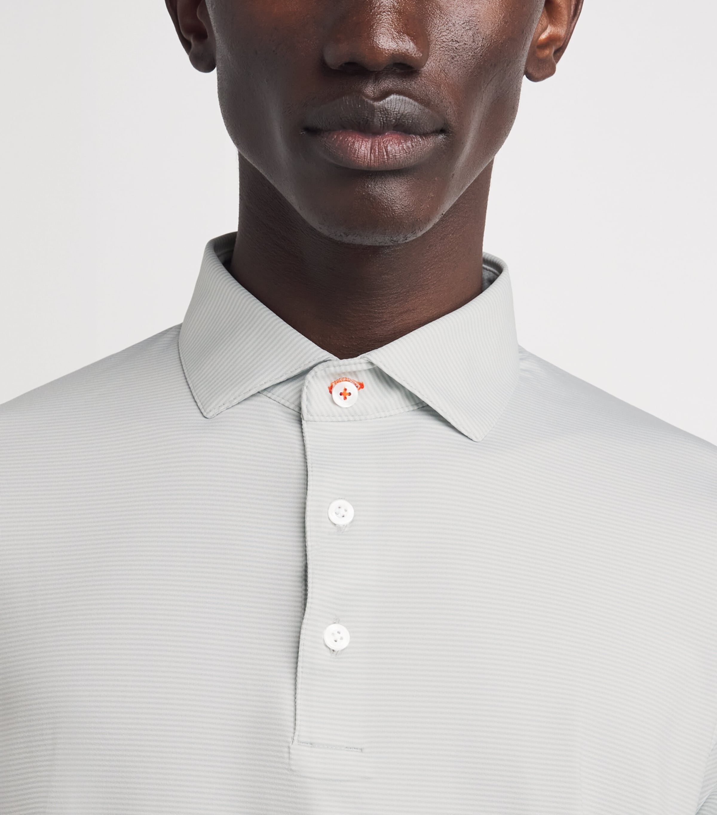 KJUS Mens Stripe Soren Long-Sleeve Polo Shirt Aloy/white Image 3