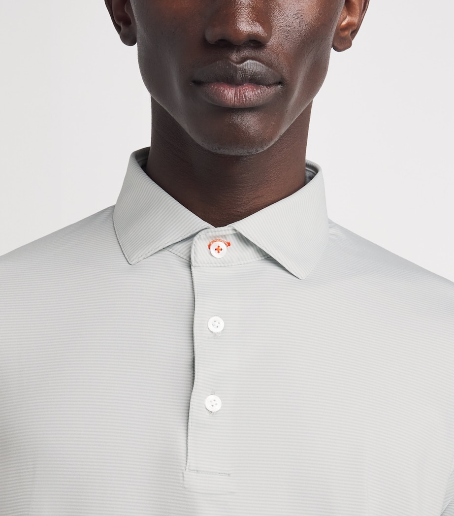 KJUS Mens Stripe Soren Long-Sleeve Polo Shirt Aloy/white Image 3