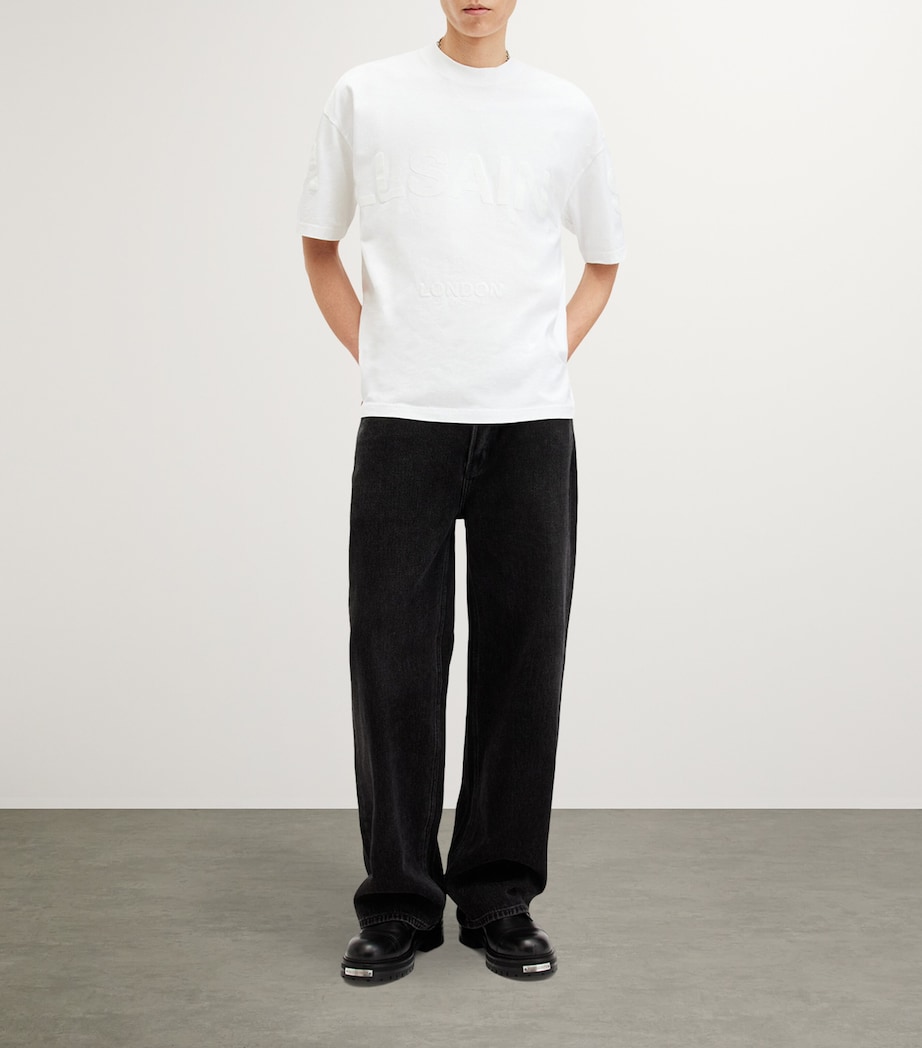 AllSaints Mens Cotton Biggy Logo T-Shirt Optic White Image 2