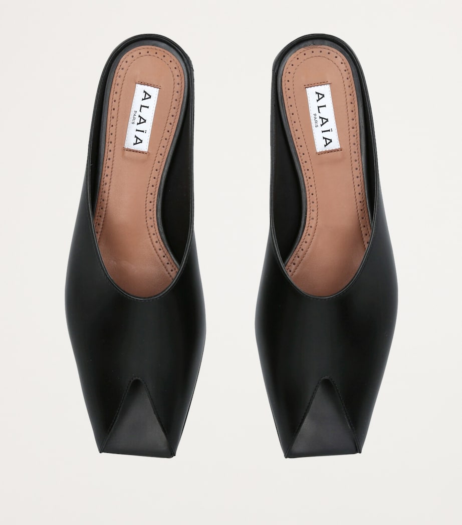 Leather Spike Mules BLACK Image 4