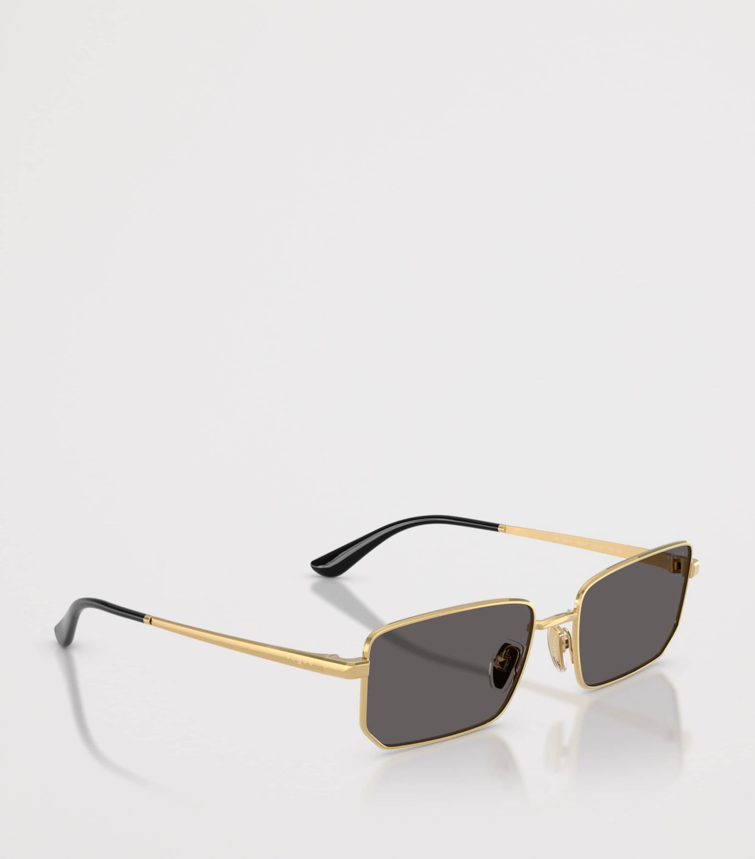 Vogue Metal Rectangular Sunglasses Gold Image 6