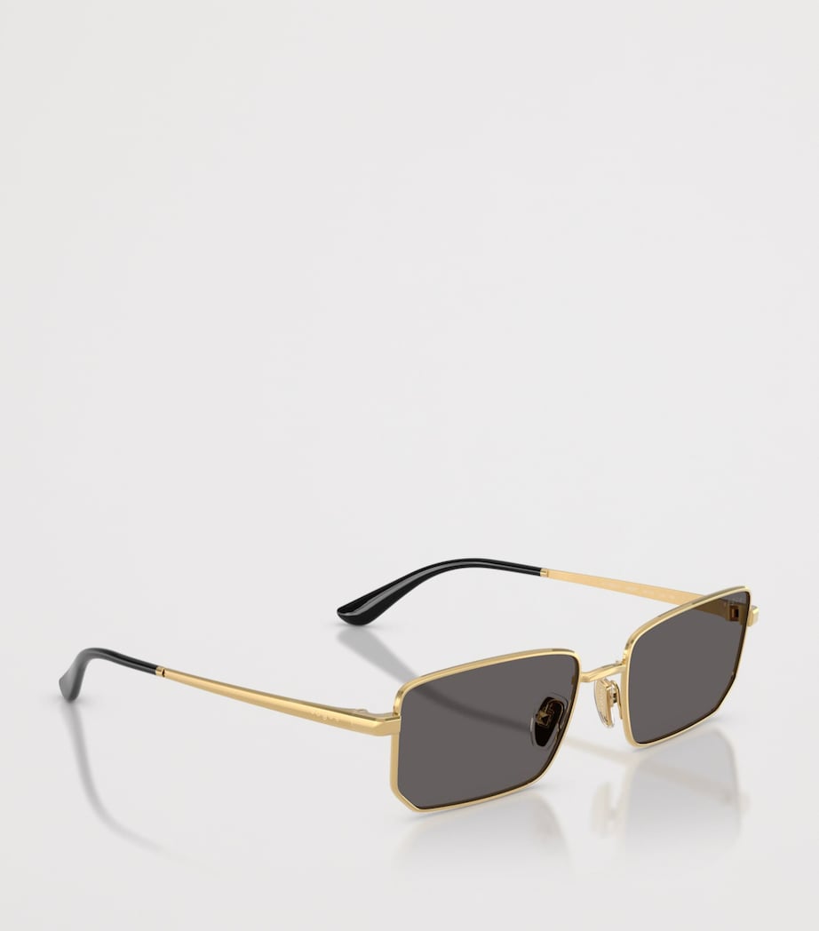 Vogue Metal Rectangular Sunglasses Gold Image 6