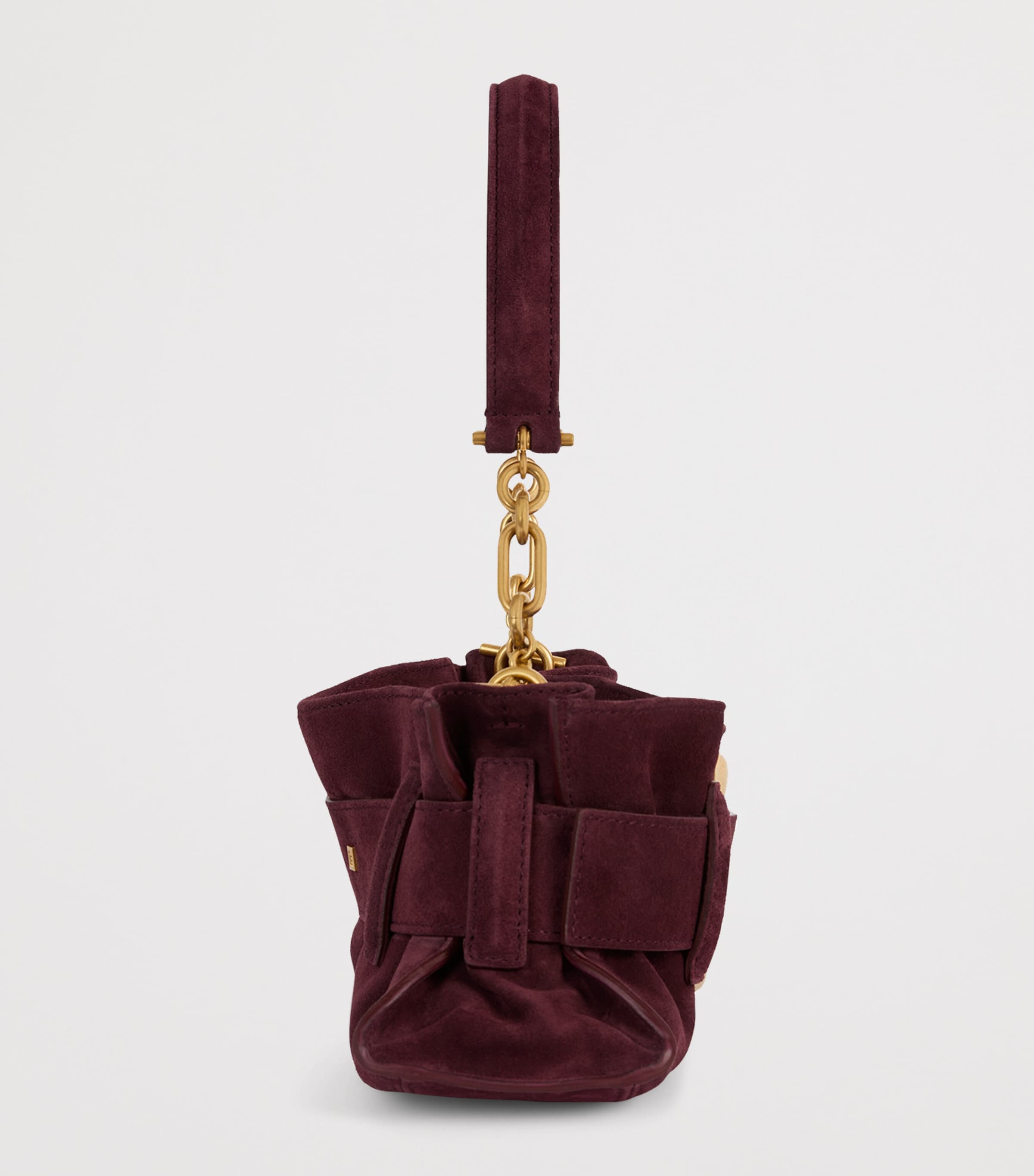 Balmain Mini Suede Anthem Shoulder Bag Lie De Vin Image 6