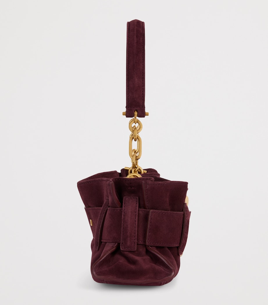 Balmain Mini Suede Anthem Shoulder Bag Lie De Vin Image 6