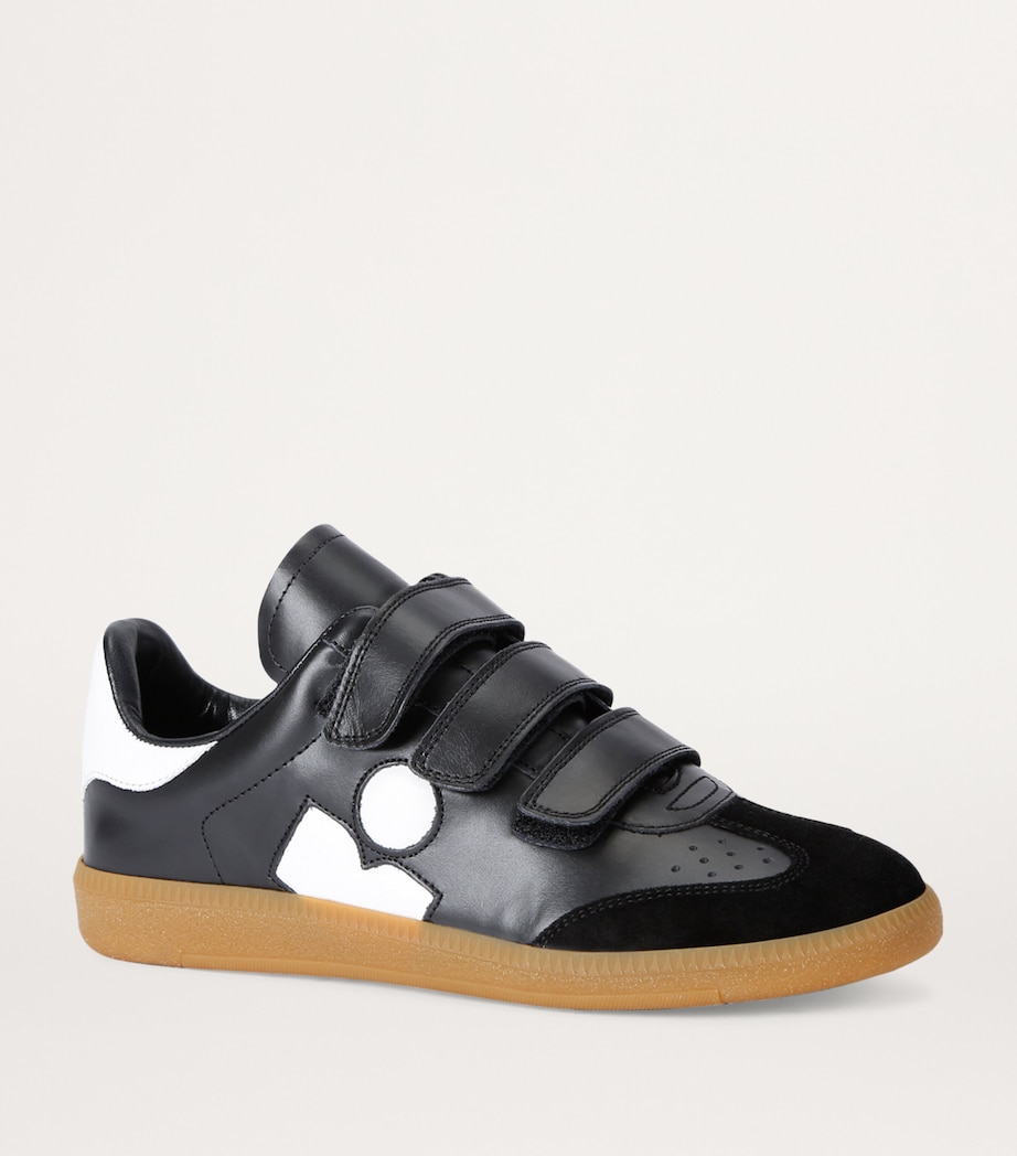 Leather Beth Logo Sneakers BLK/WHITE Image 3
