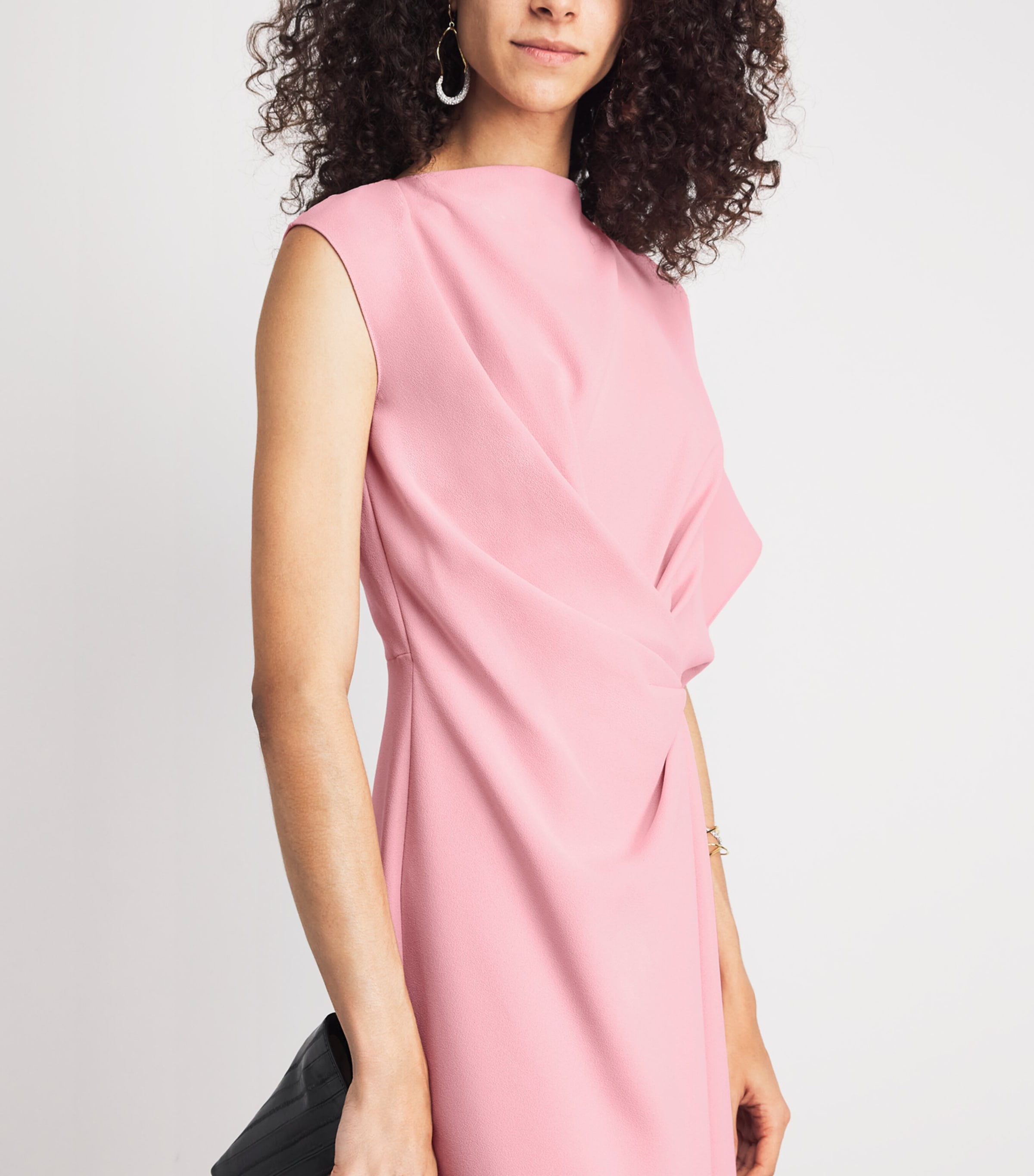 Roksanda Womens Crepe One-Shoulder Elva Midi Dress Pink Image 3