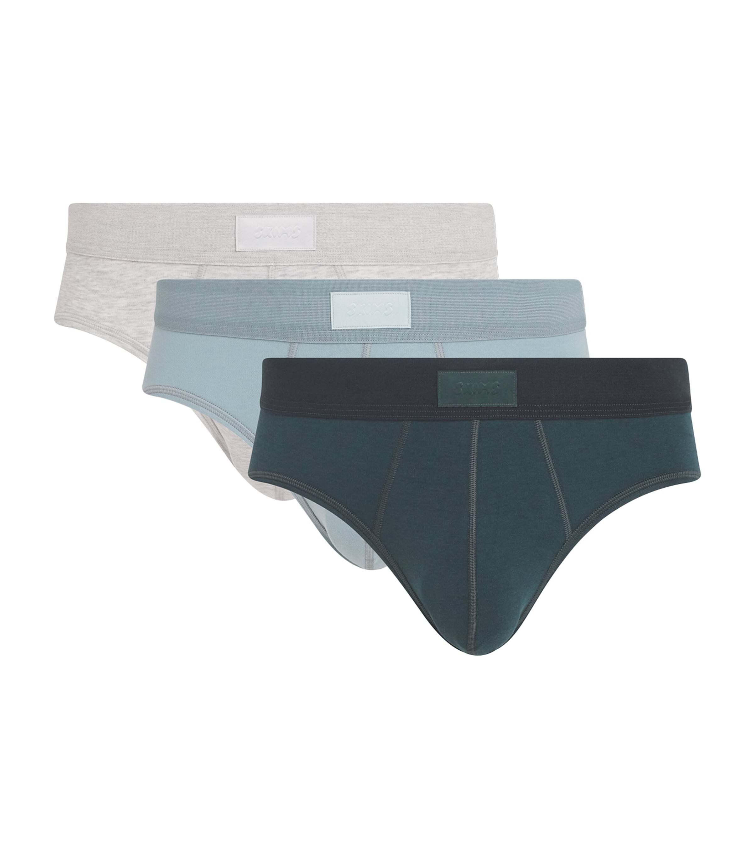 Skims Mens Stretch-Cotton Briefs (Pack of 3) Verdant Multi Image 1
