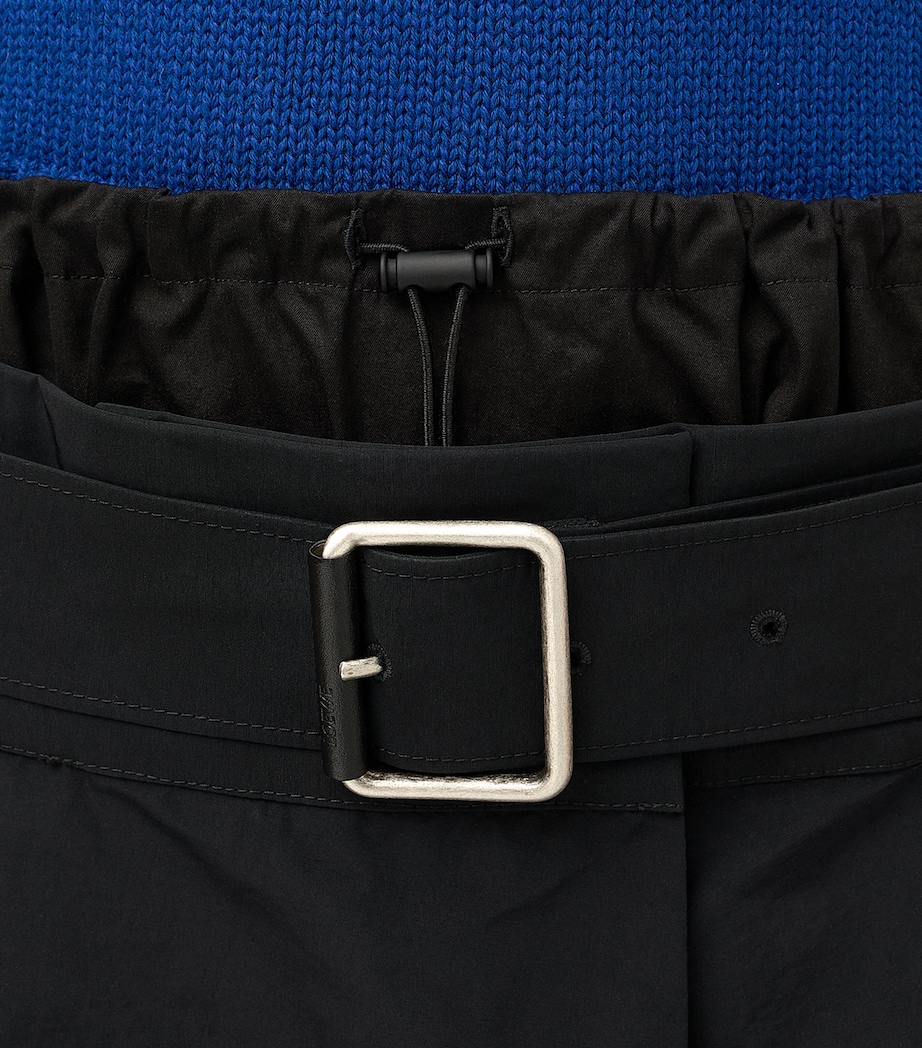 LOEWE Womens Layer-Effect Midi Skirt Black Image 5
