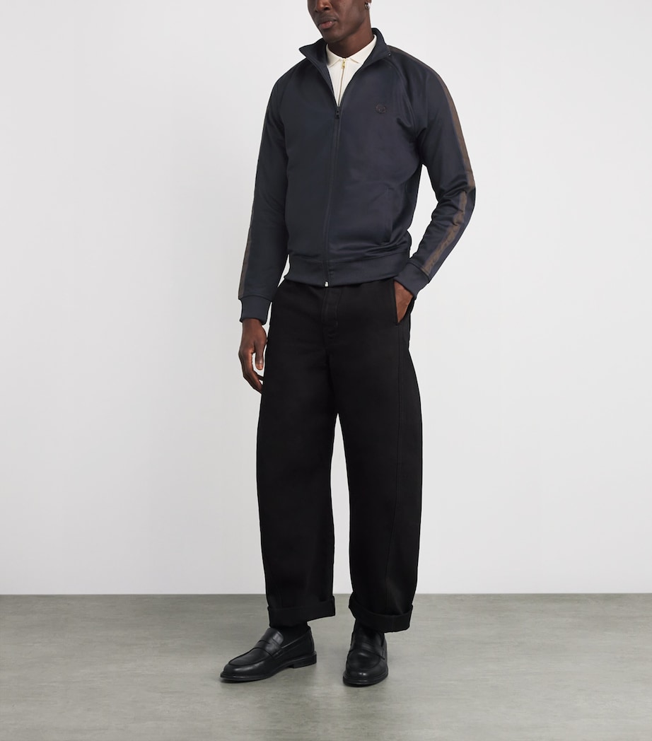 Contrast-Tape Track Jacket 40A NAVY/BURNTOBACCO Image 2