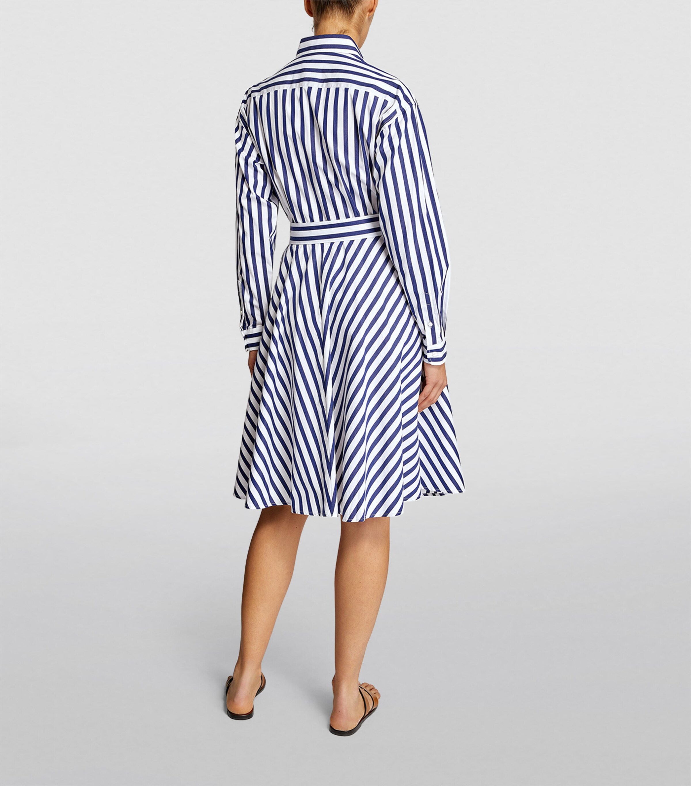 Stripe Polo Pony Mini Shirt Dress 970A NVY/W Image 3