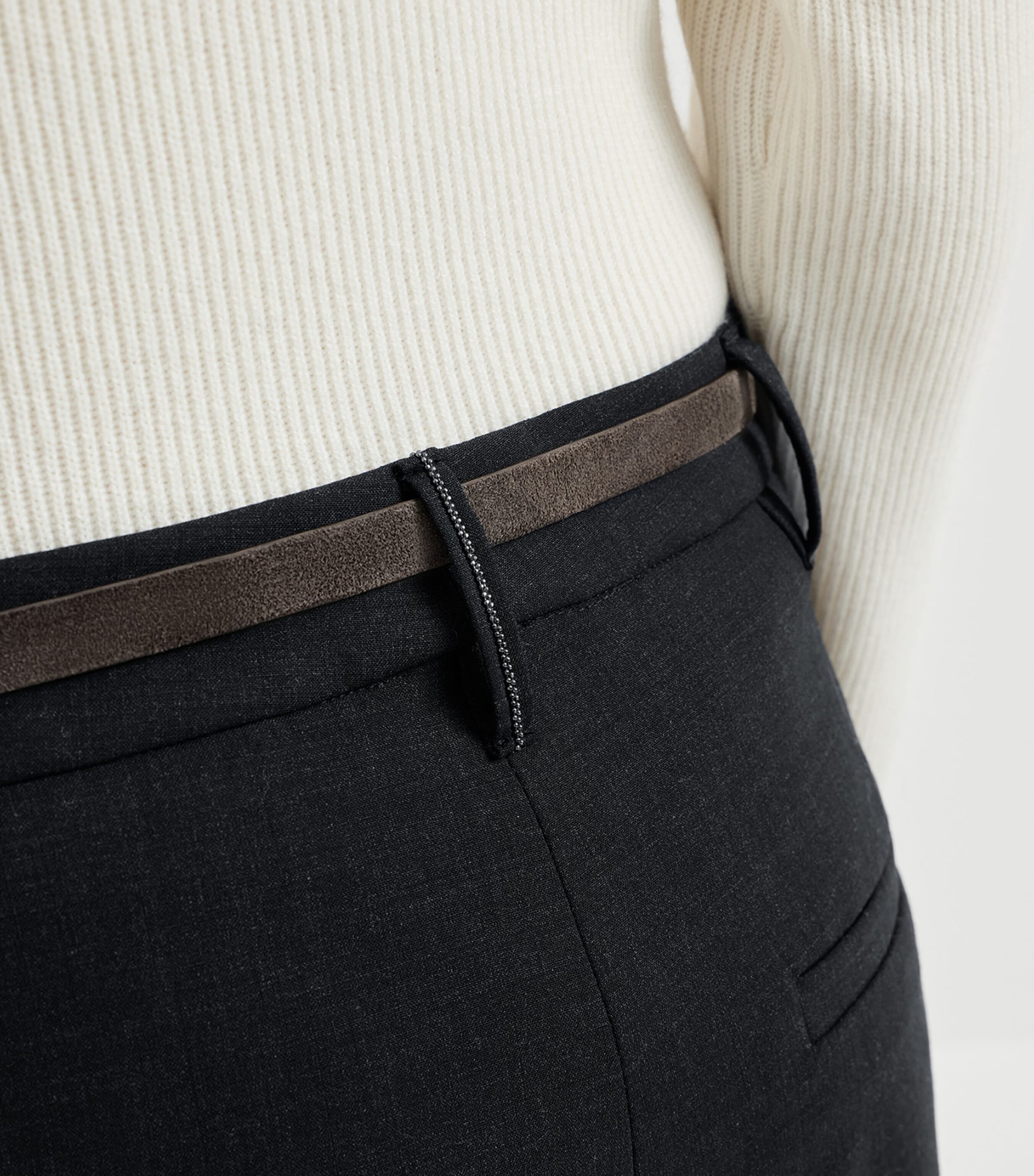 Brunello Cucinelli Womens Wool-Blend Straight Trousers Image 6