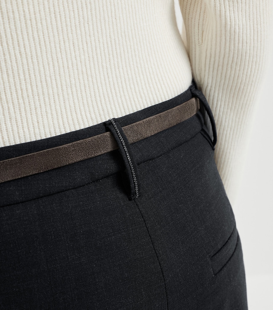 Brunello Cucinelli Womens Wool-Blend Straight Trousers Image 6