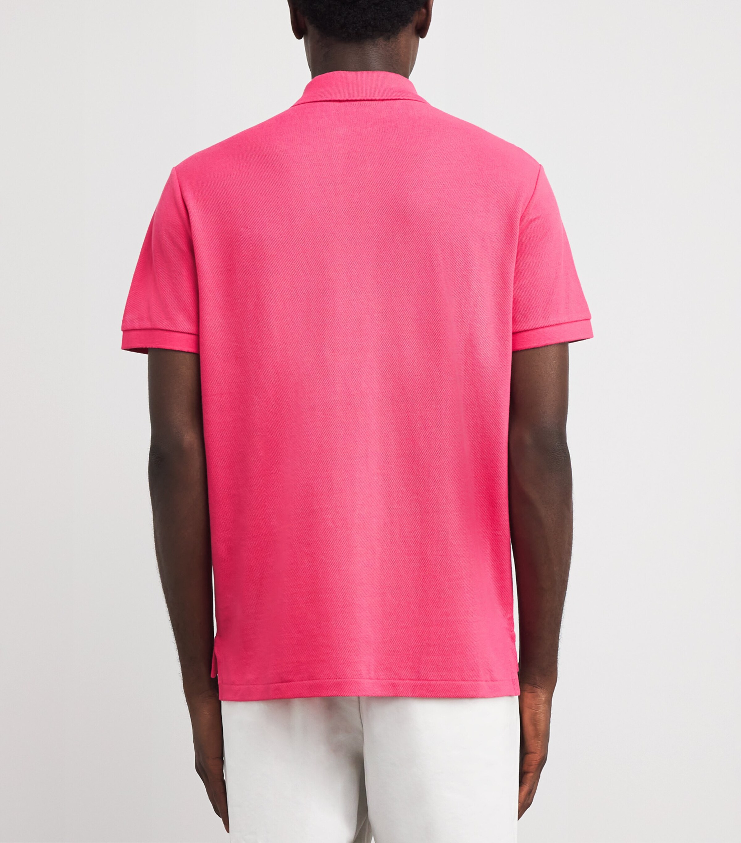 Polo Ralph Lauren Mens Cotton Mesh Custom-Fit Polo Shirt Hot Pink Image 4