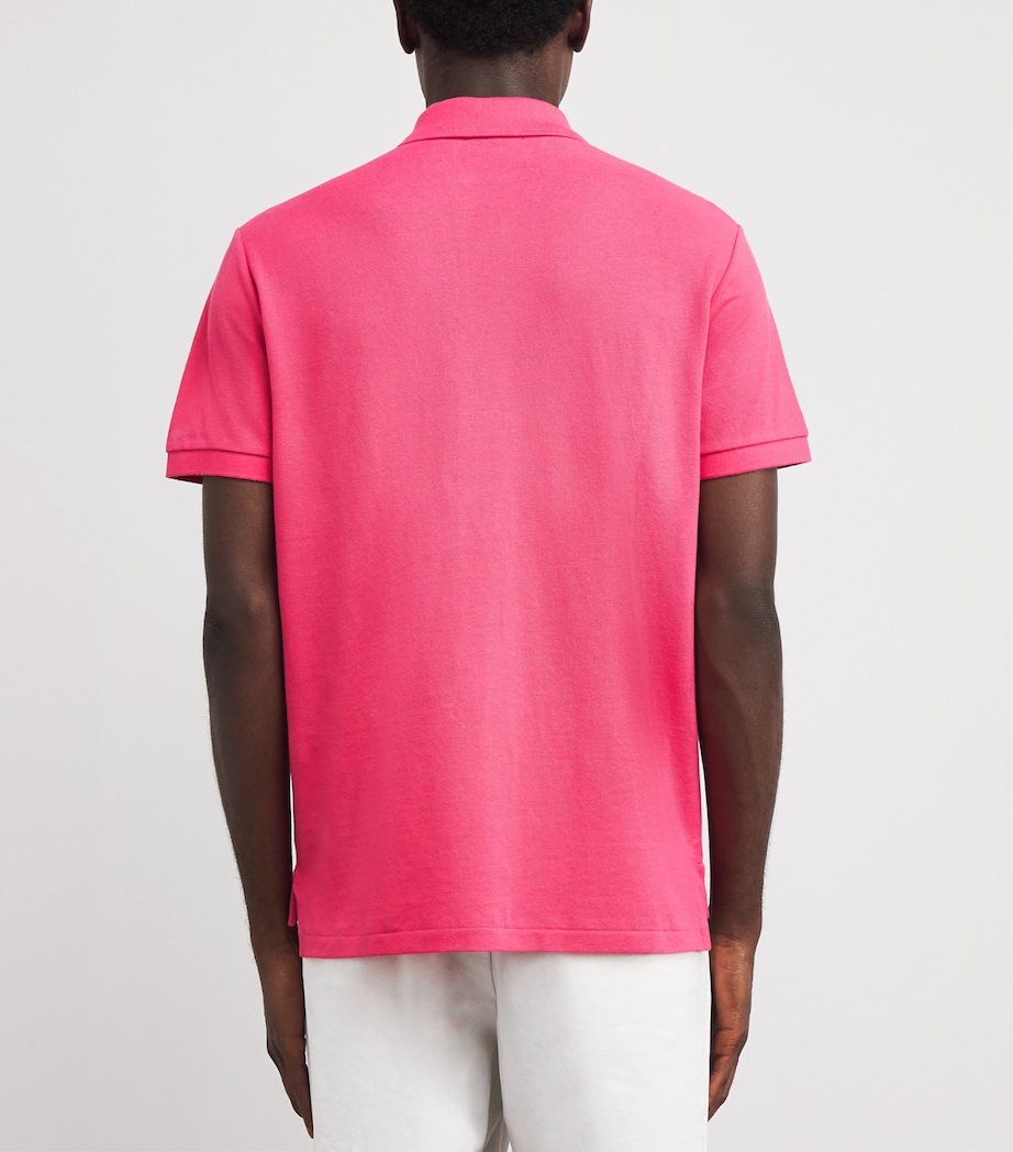 Polo Ralph Lauren Mens Cotton Mesh Custom-Fit Polo Shirt Hot Pink Image 4